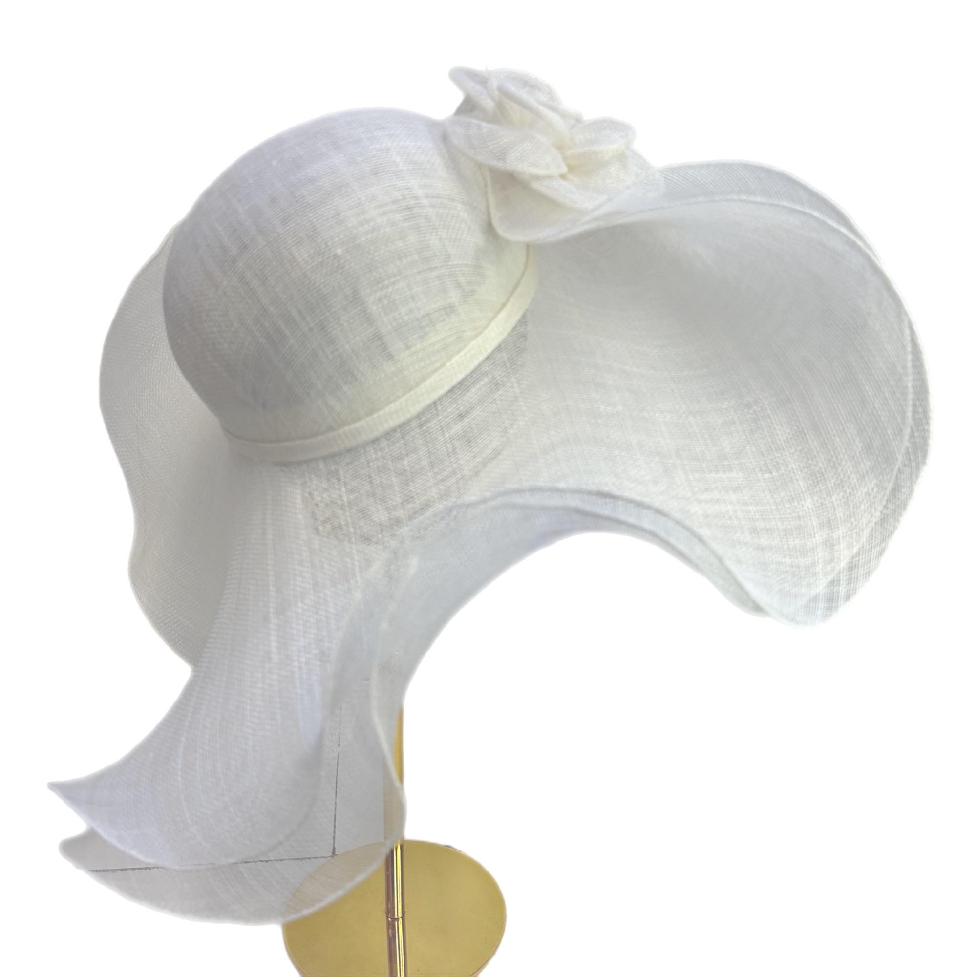 Kentucky Derby Hat Wide&Floppy Double Brim with Gold Flower