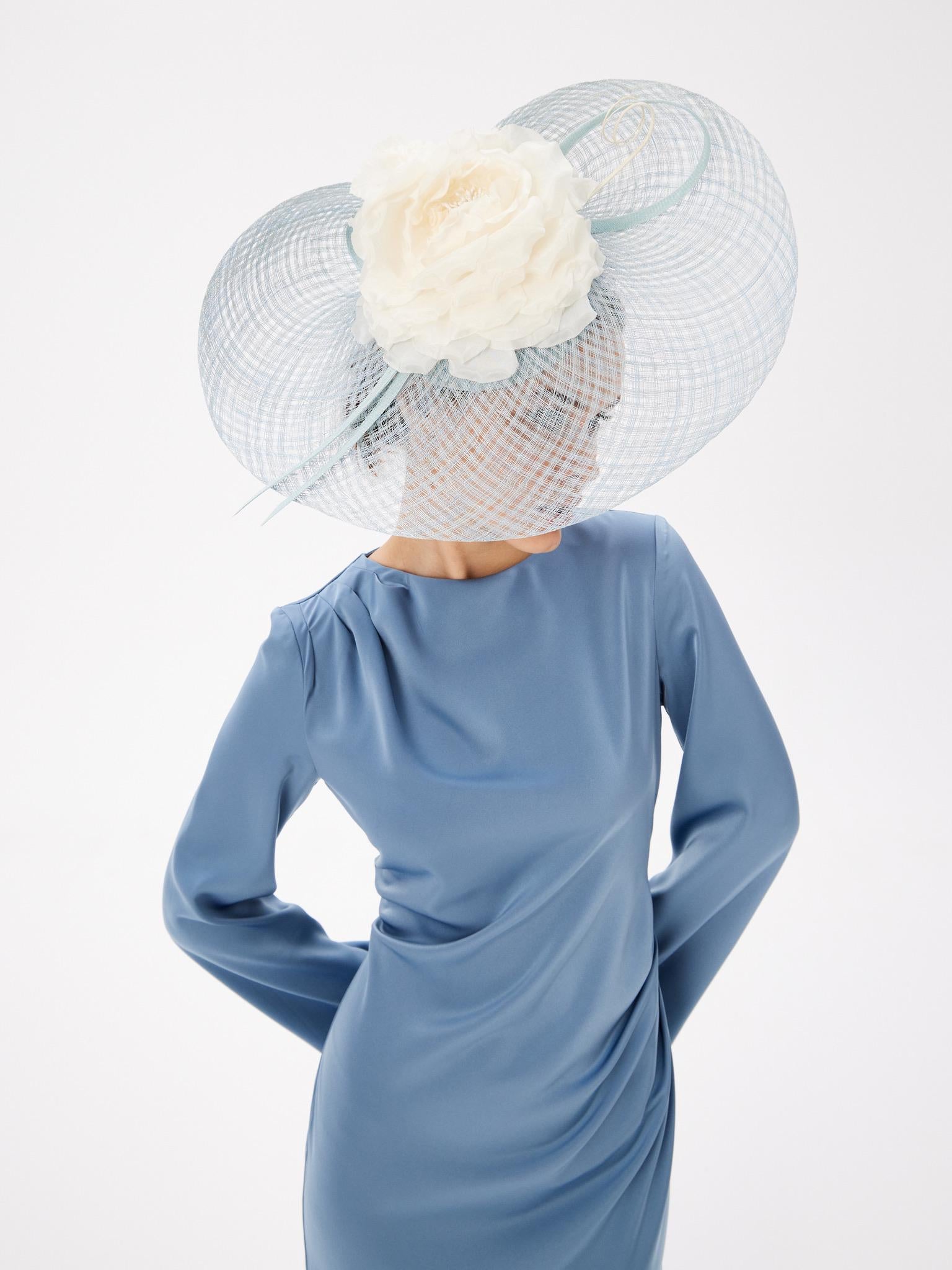 blue fascinator hat