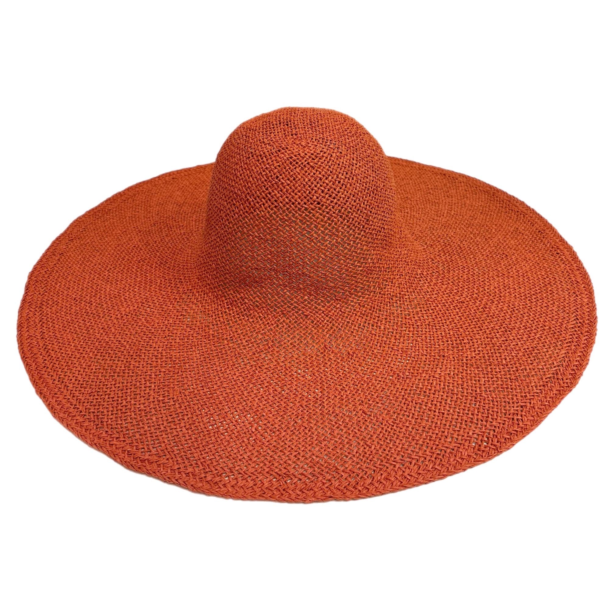 Giant Straw Hat Bodies Twisted Paper orange
