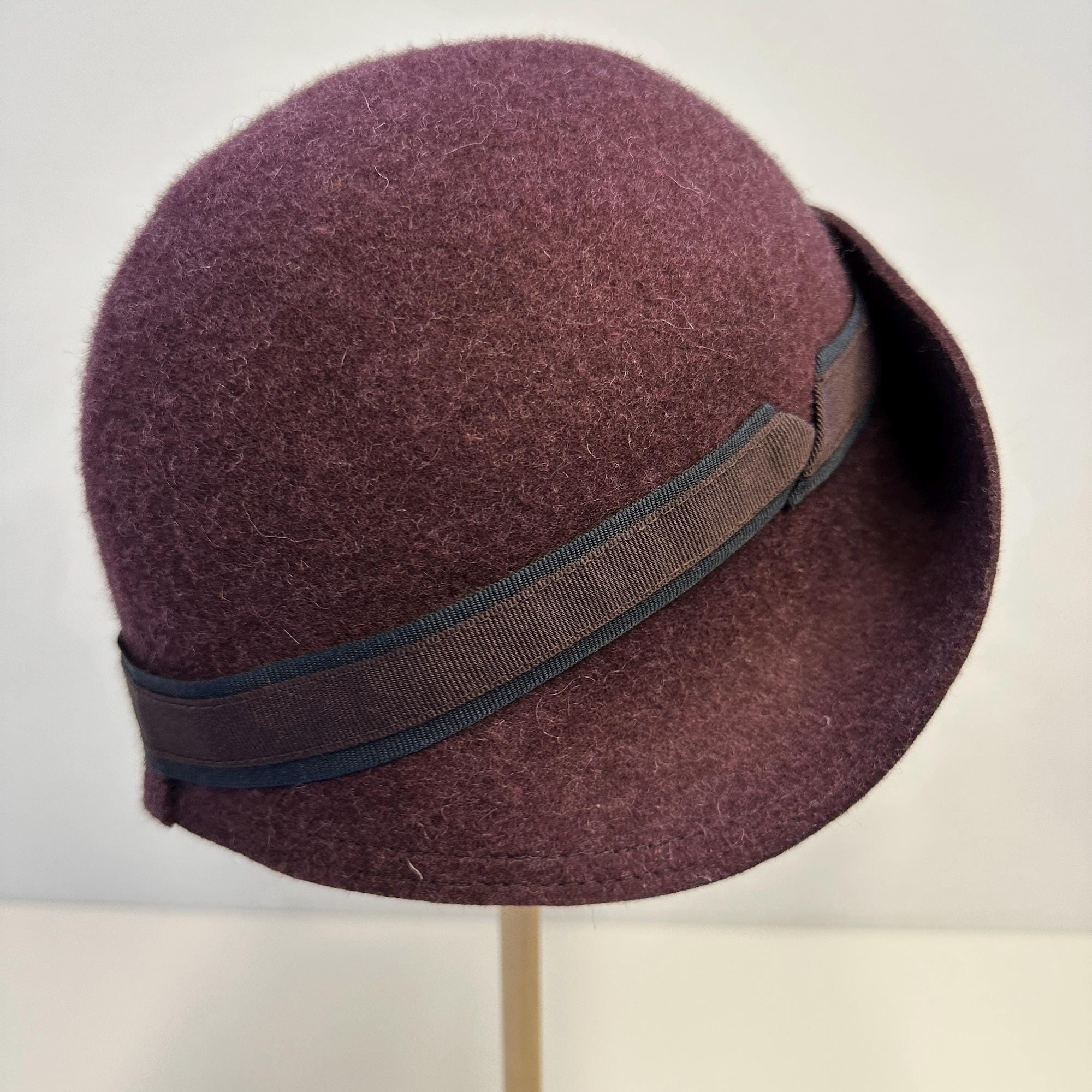 Soft Brim Wool Felt Cloche Hat with Bow