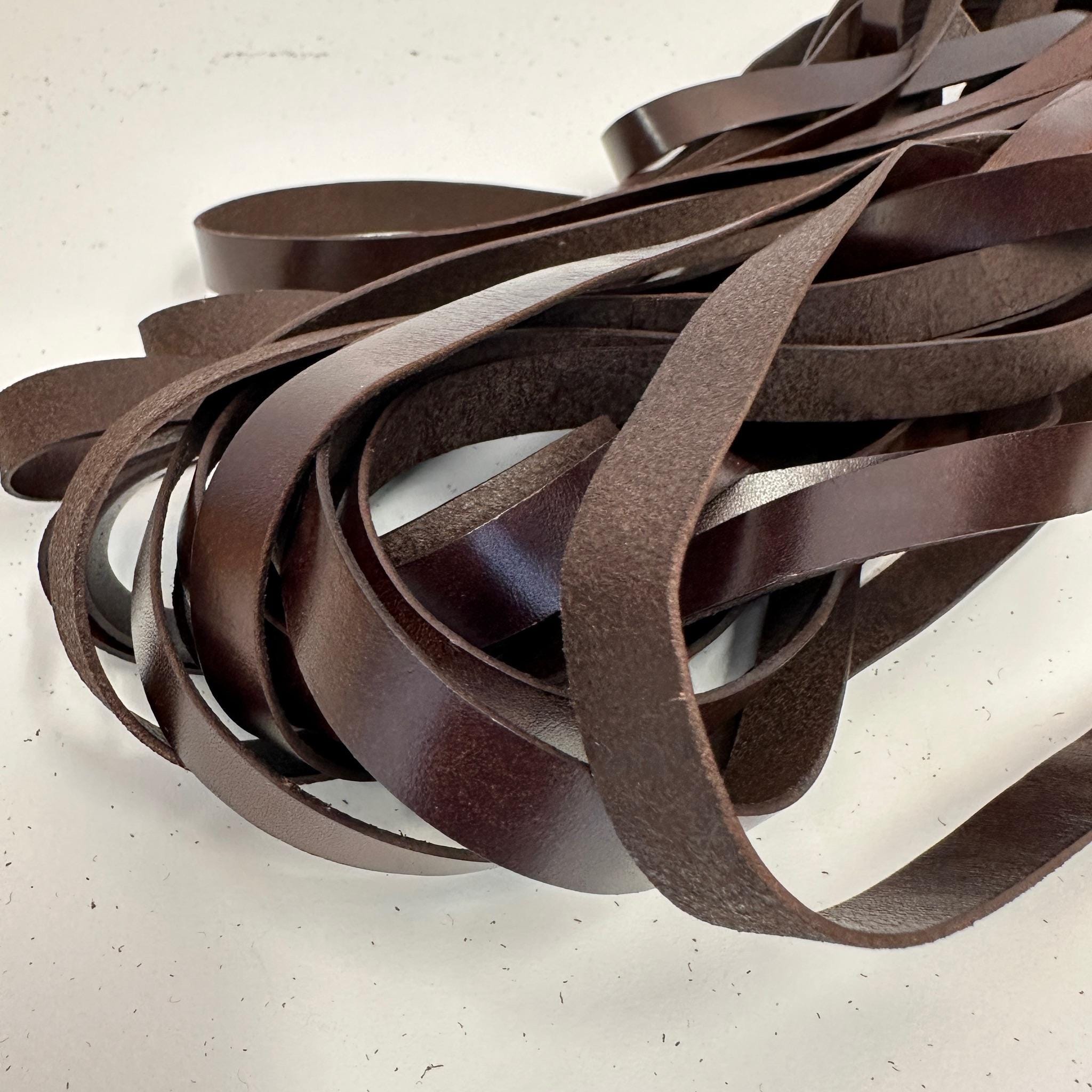 13 mm Brown Leather Hat Band Handmade Hat Trim for Fedora Cowboy and Western Hats - 1 m