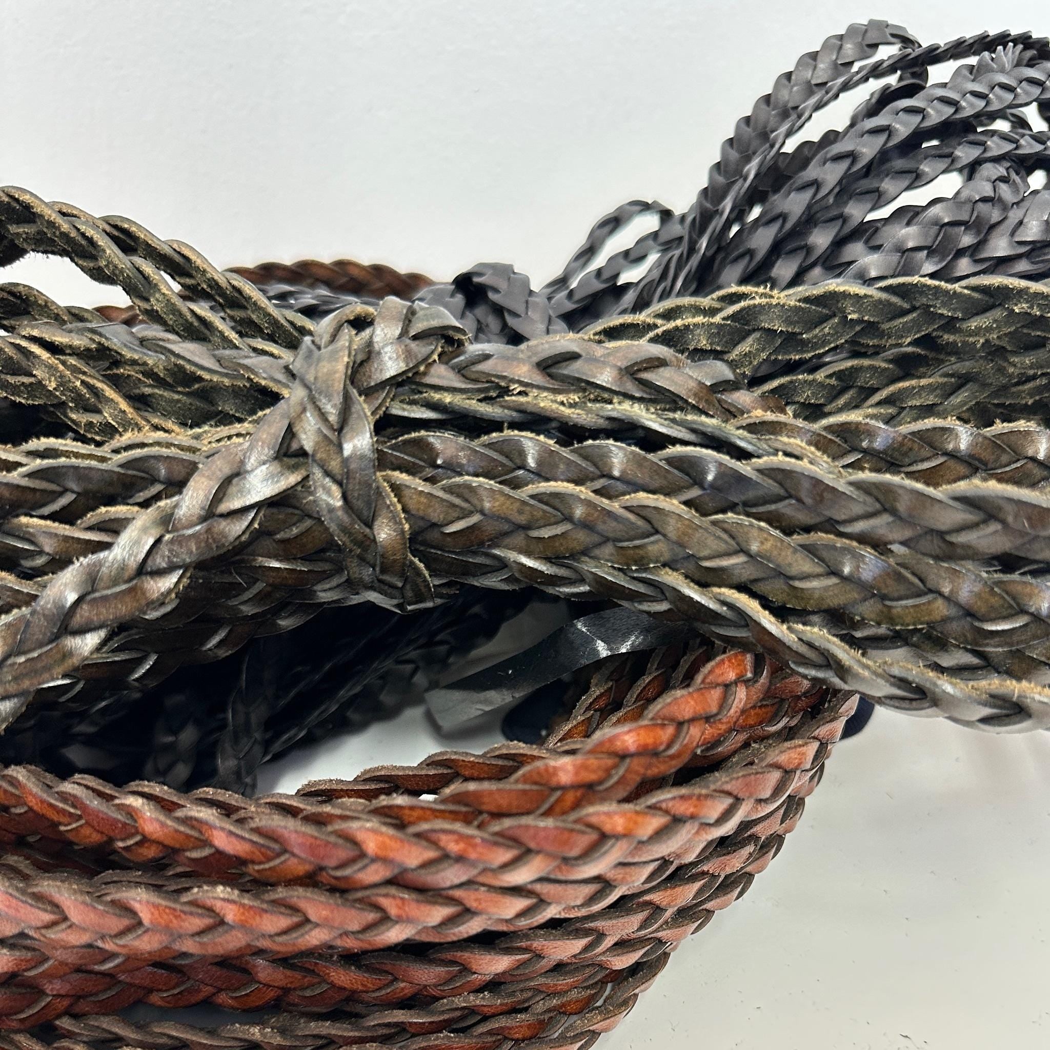 Hat Band Leather Tooled Braid