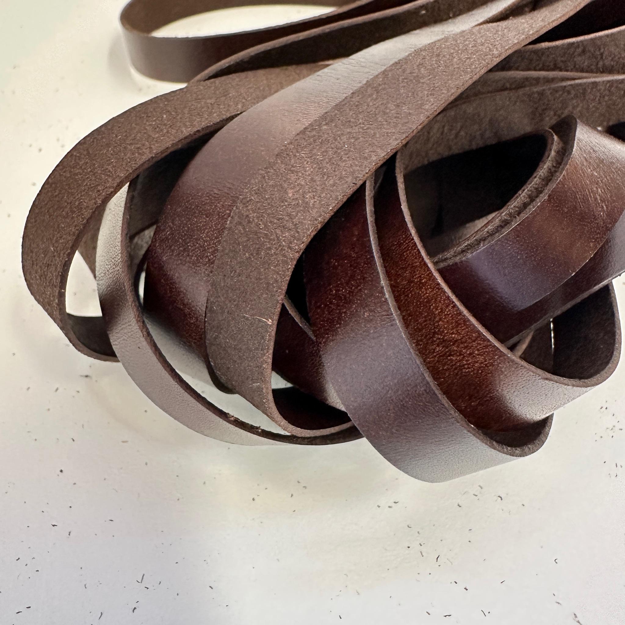 13 mm Brown Leather Hat Band Handmade Hat Trim for Fedora Cowboy and Western Hats - 1 m