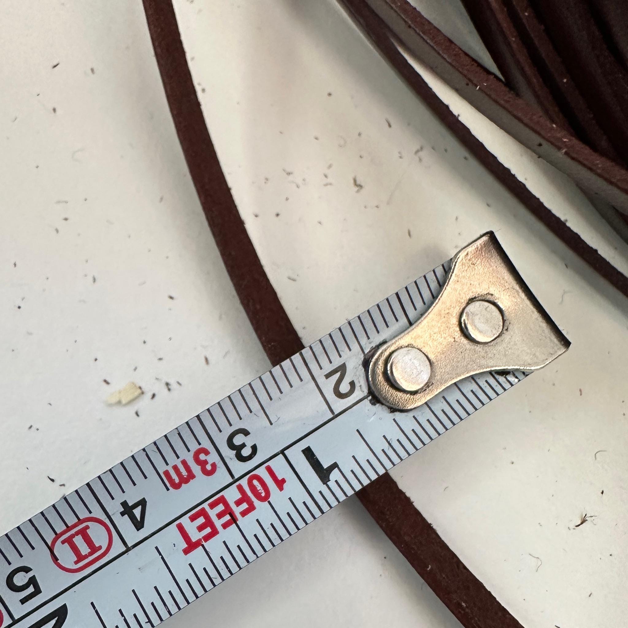 3 mm Brown Leather Hat Band Handmade Hat Trim for Fedora Cowboy and Western Hats - 1 m