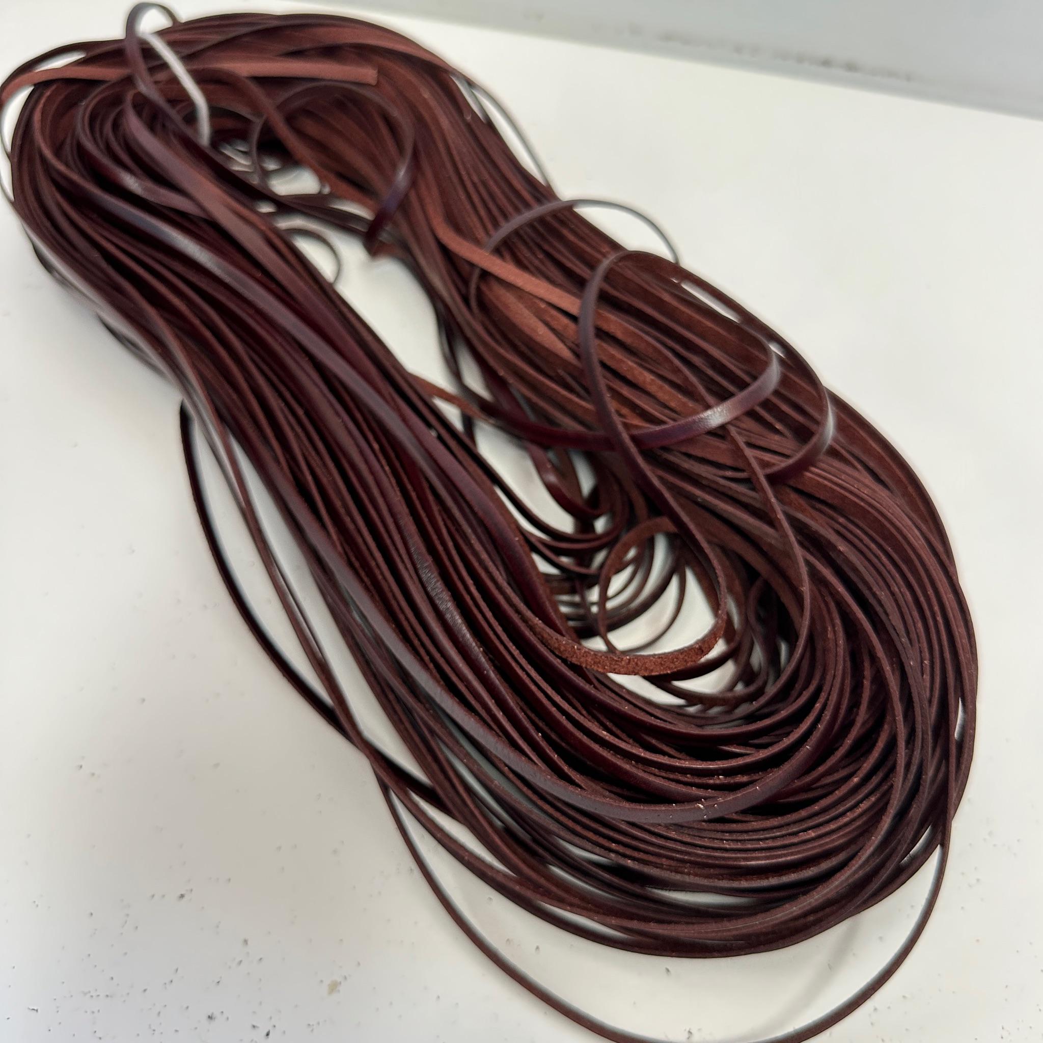 3 mm Brown Leather Hat Band Handmade Hat Trim for Fedora Cowboy and Western Hats - 1 m