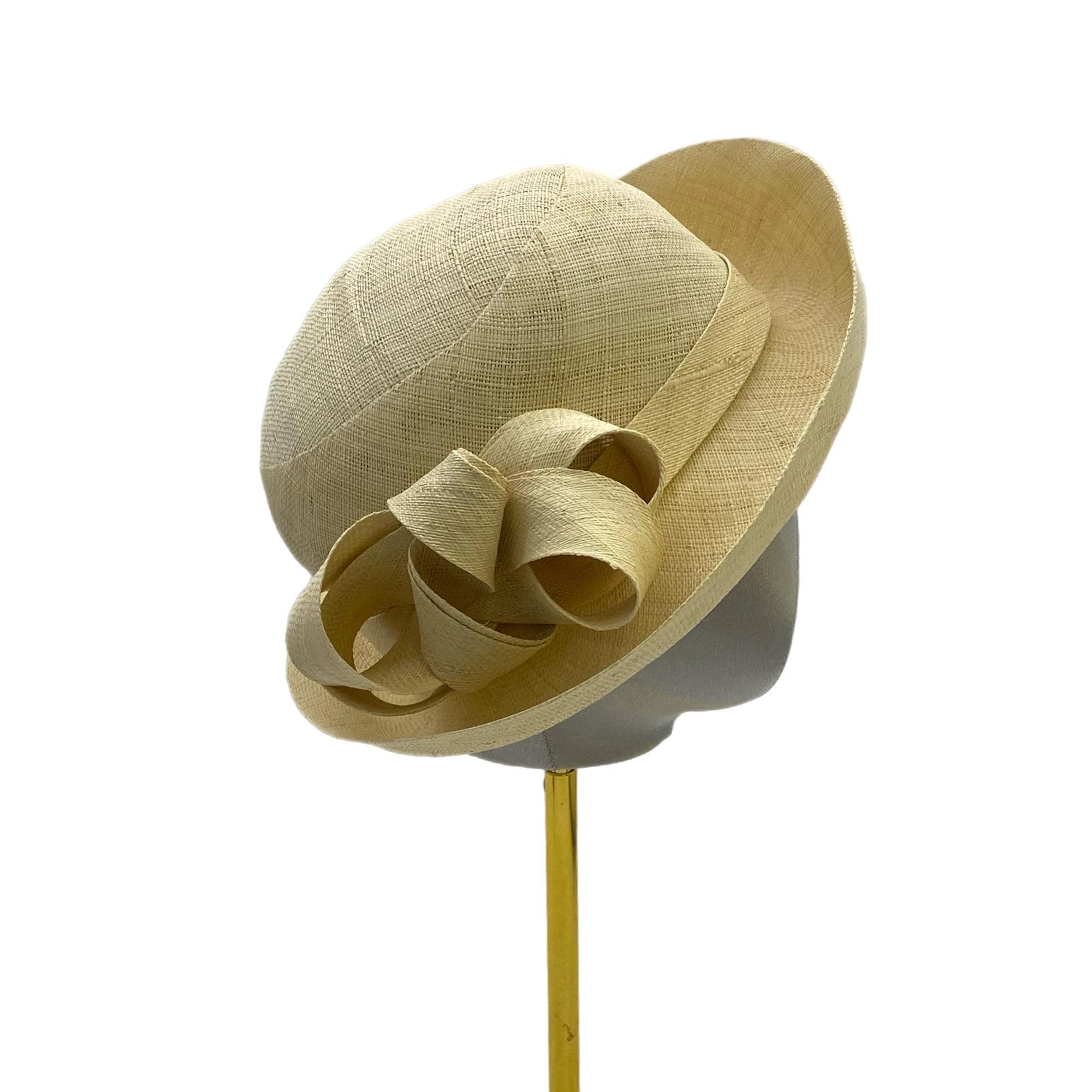 Elegant Raffia Fabric Hat with Bow