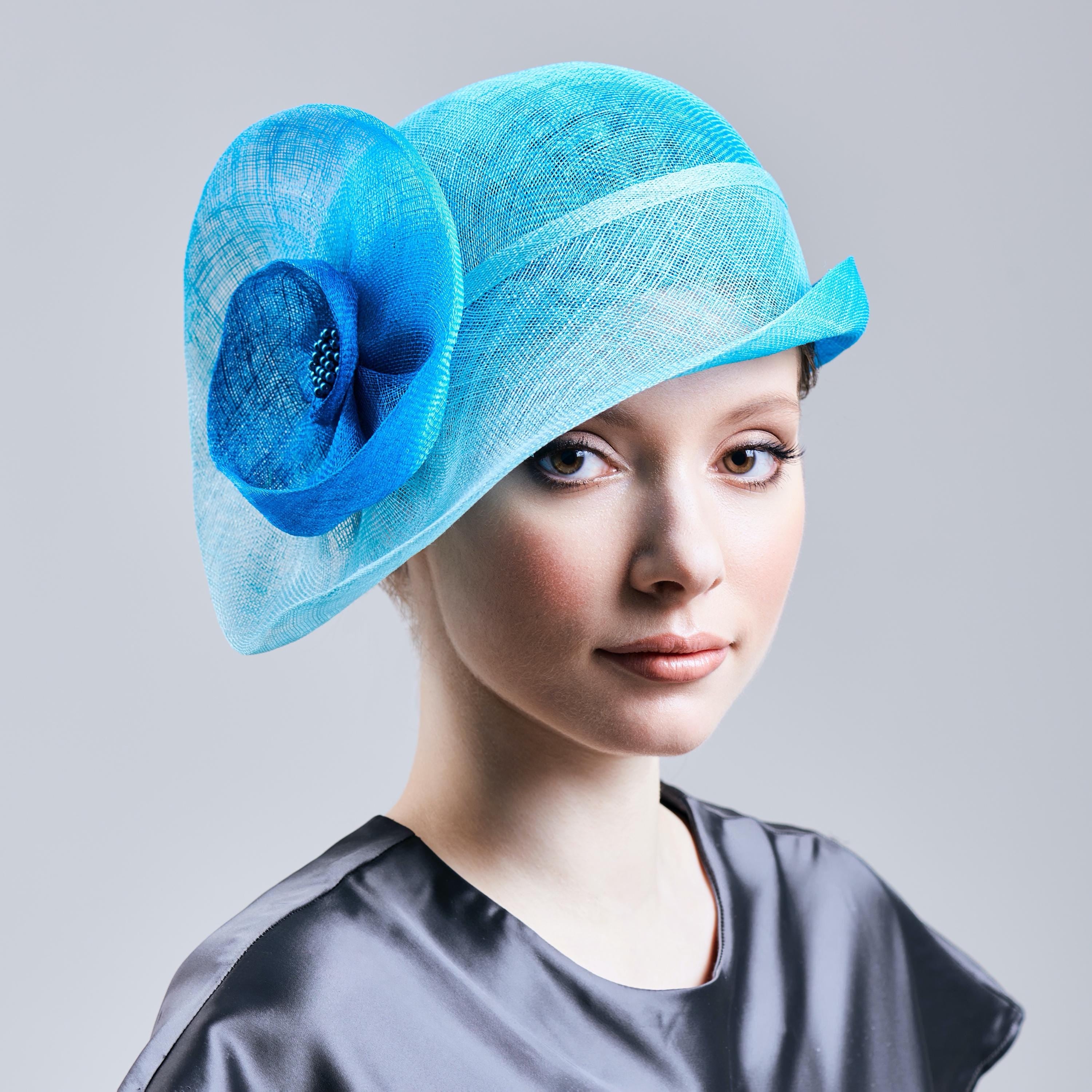 Lovely Cloche Hat with Flower Derby Wedding Church Headwear