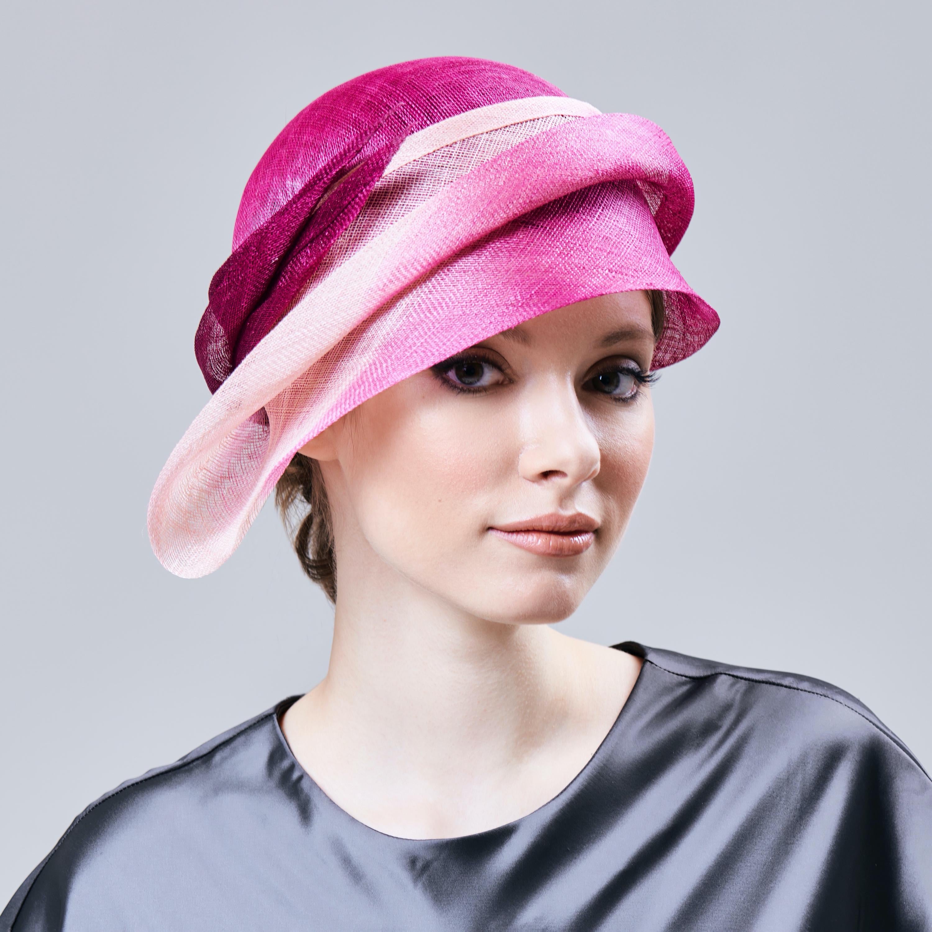 Sinamay Cloche Hat: Modern Derby Church Headwear