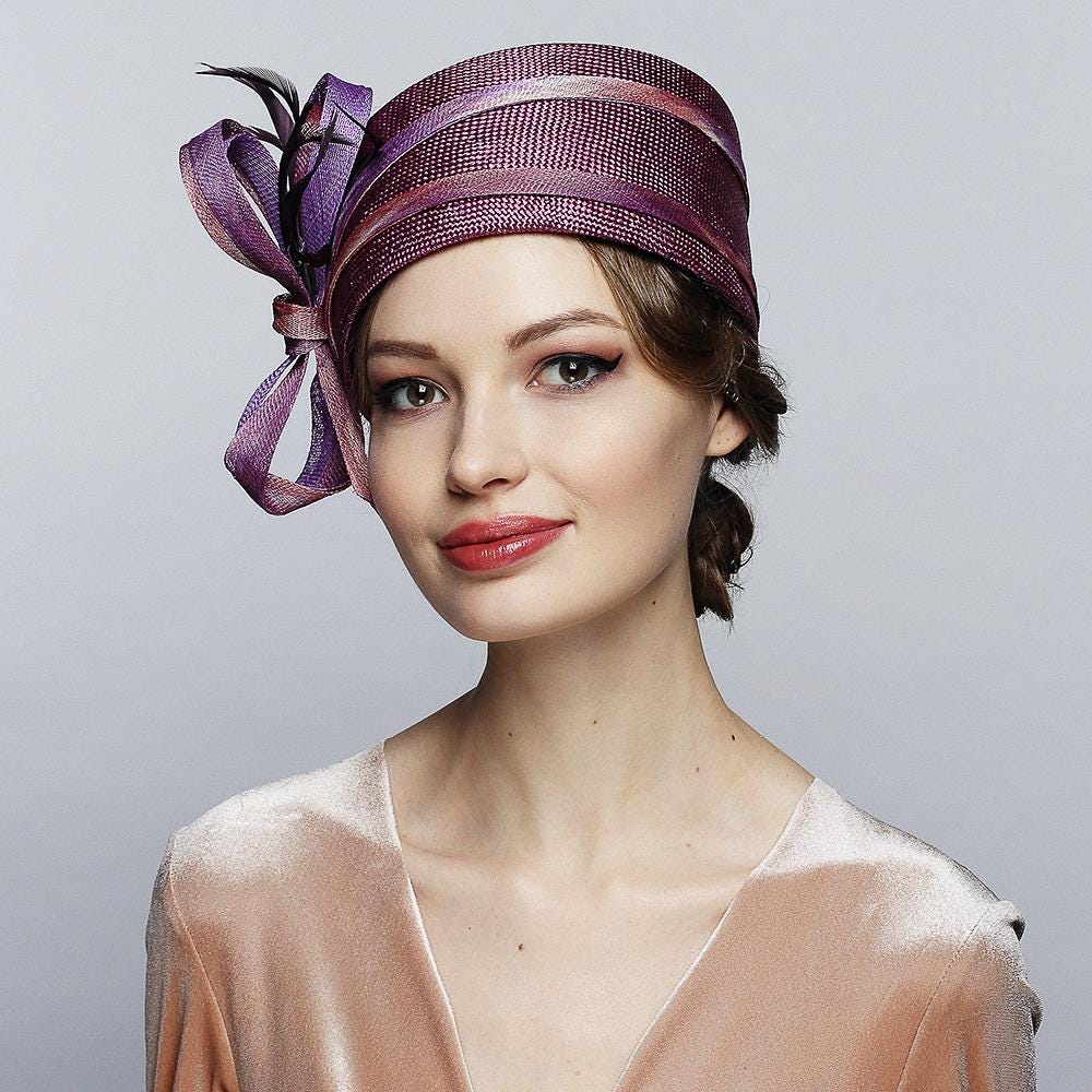 Pillbox Hat with Bow  - Divahats boutique