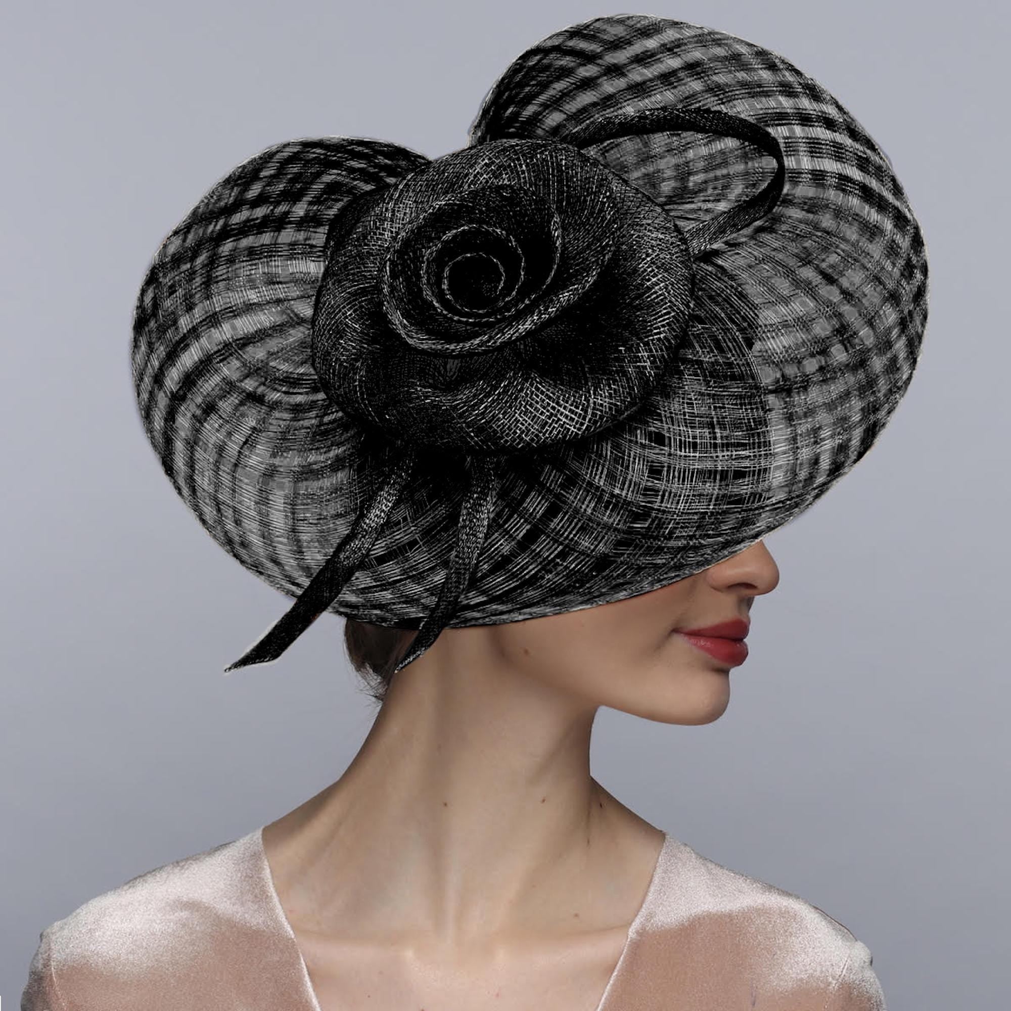 black fascinator hat