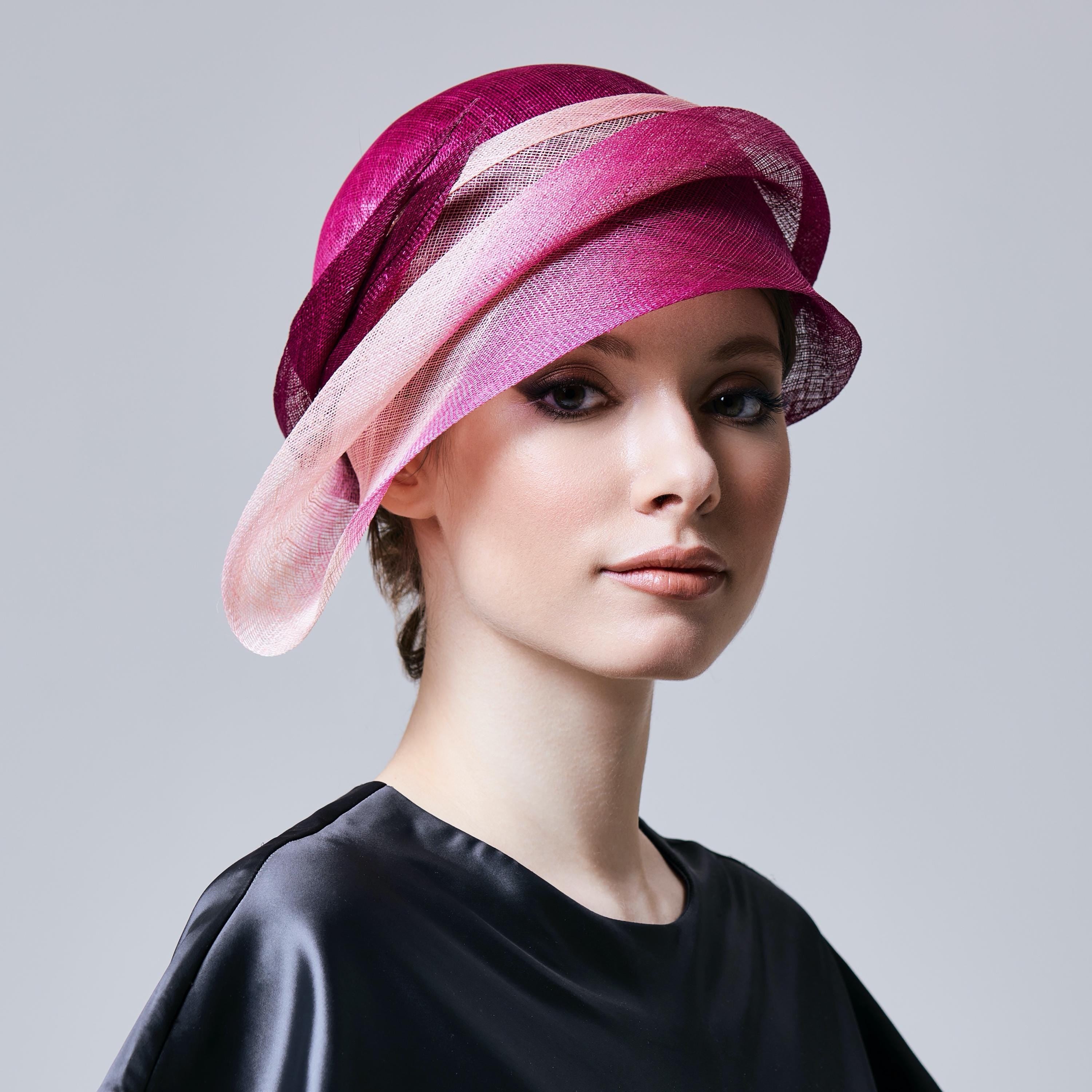 Sinamay Cloche Hat: Modern Derby Church Headwear