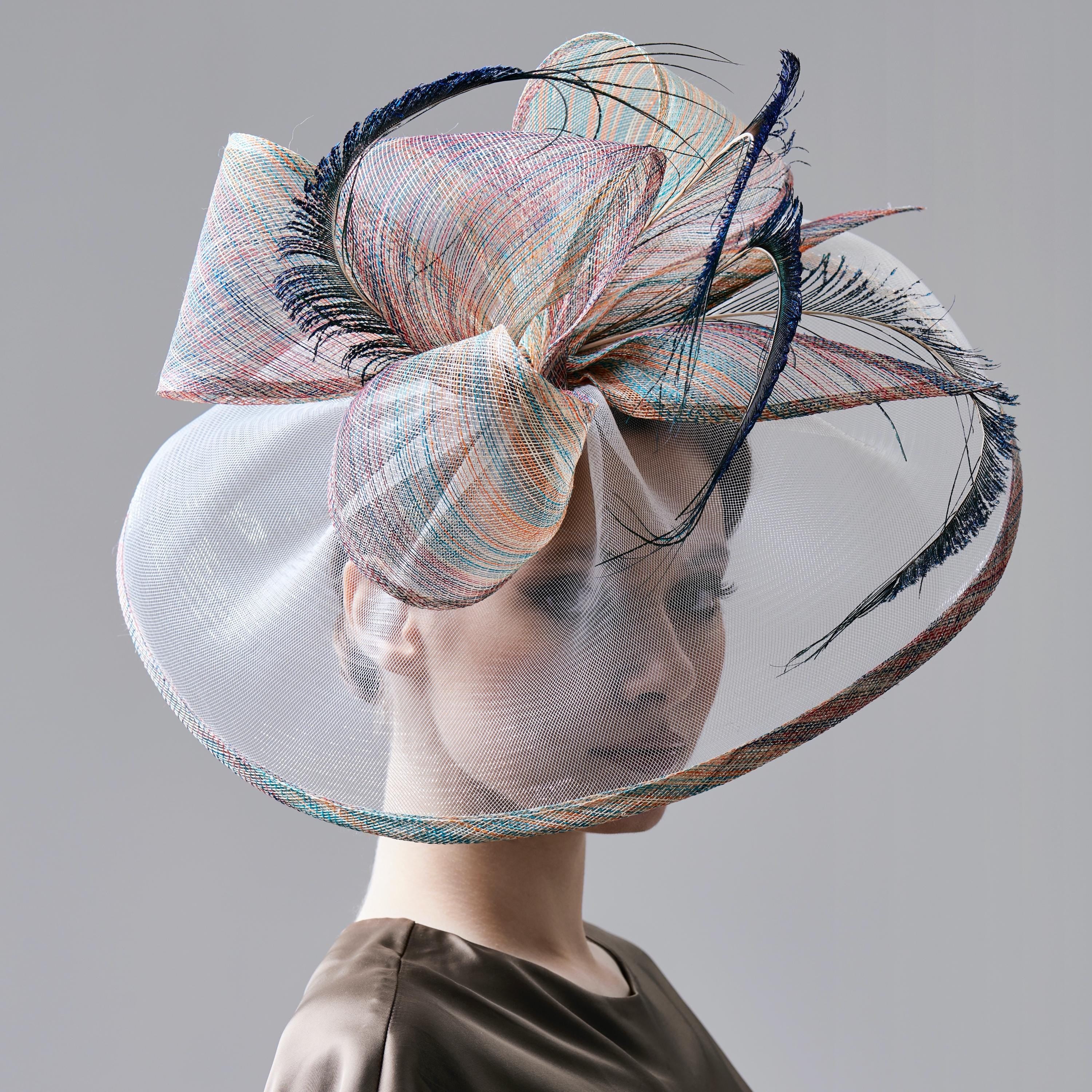 Multicolor Fascinator Hat Women Elegant Kentucky Derby Headwear