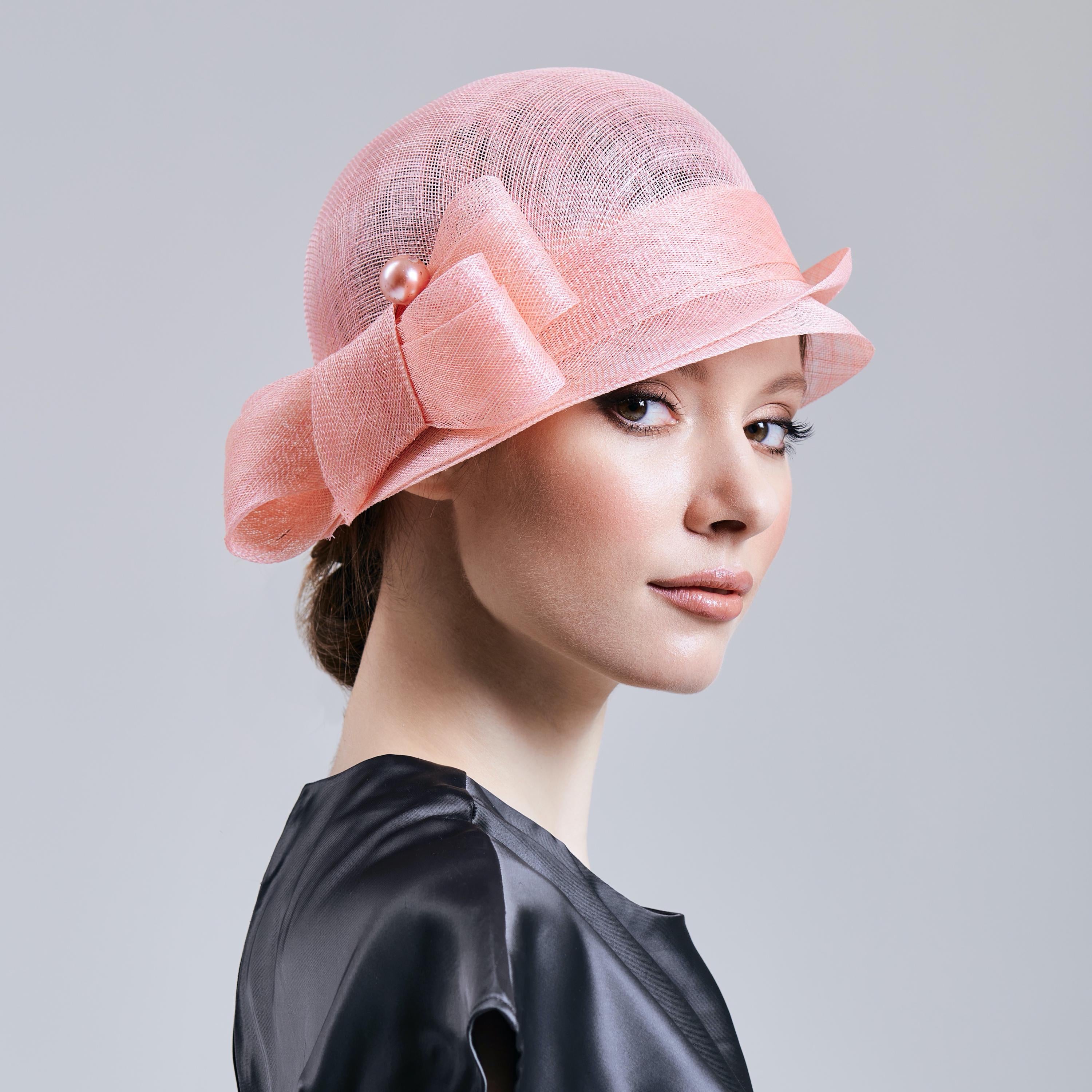 Lovely Cloche Hat with Bow Derby Church Headwear