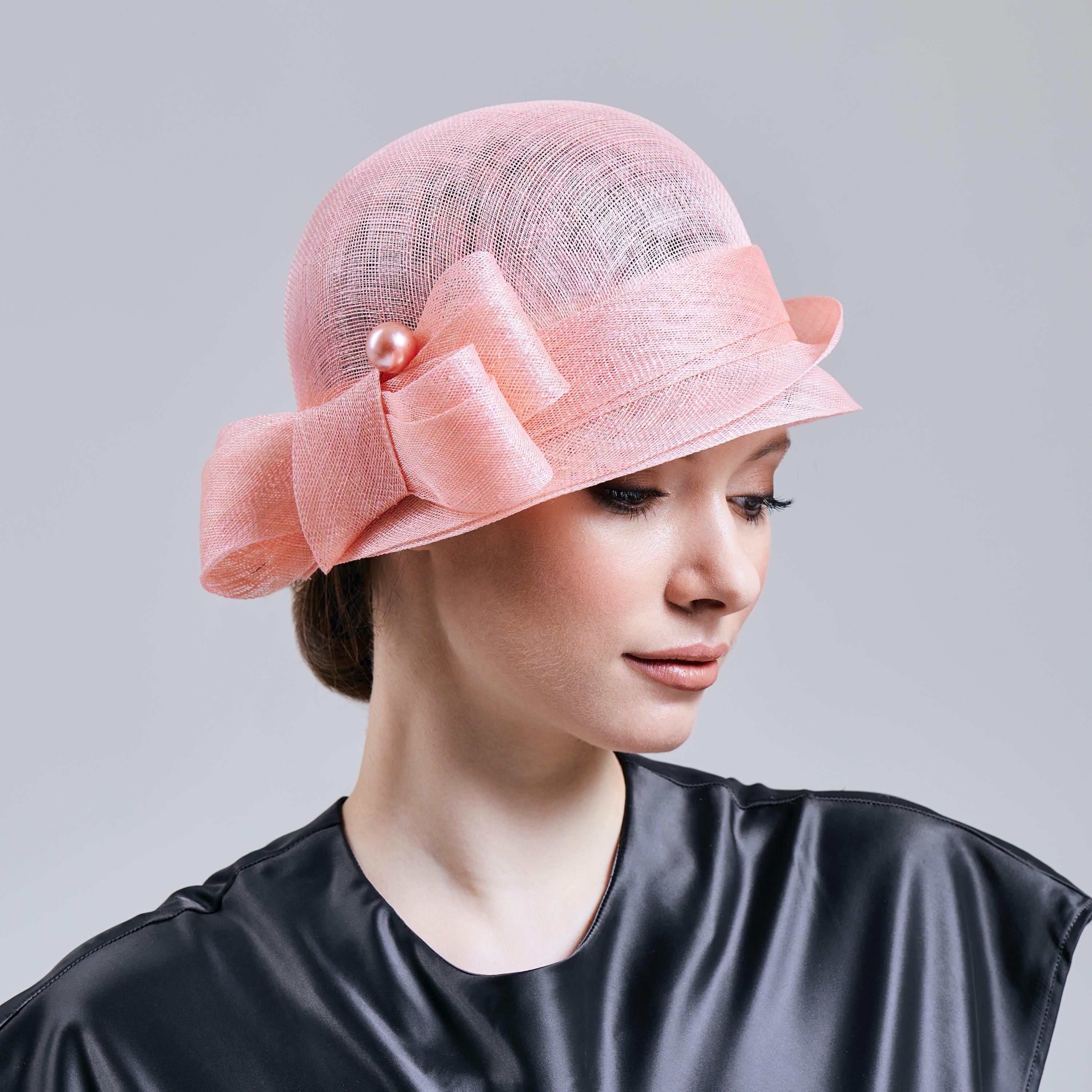 Lovely Cloche Hat with Bow Derby Church Headwear