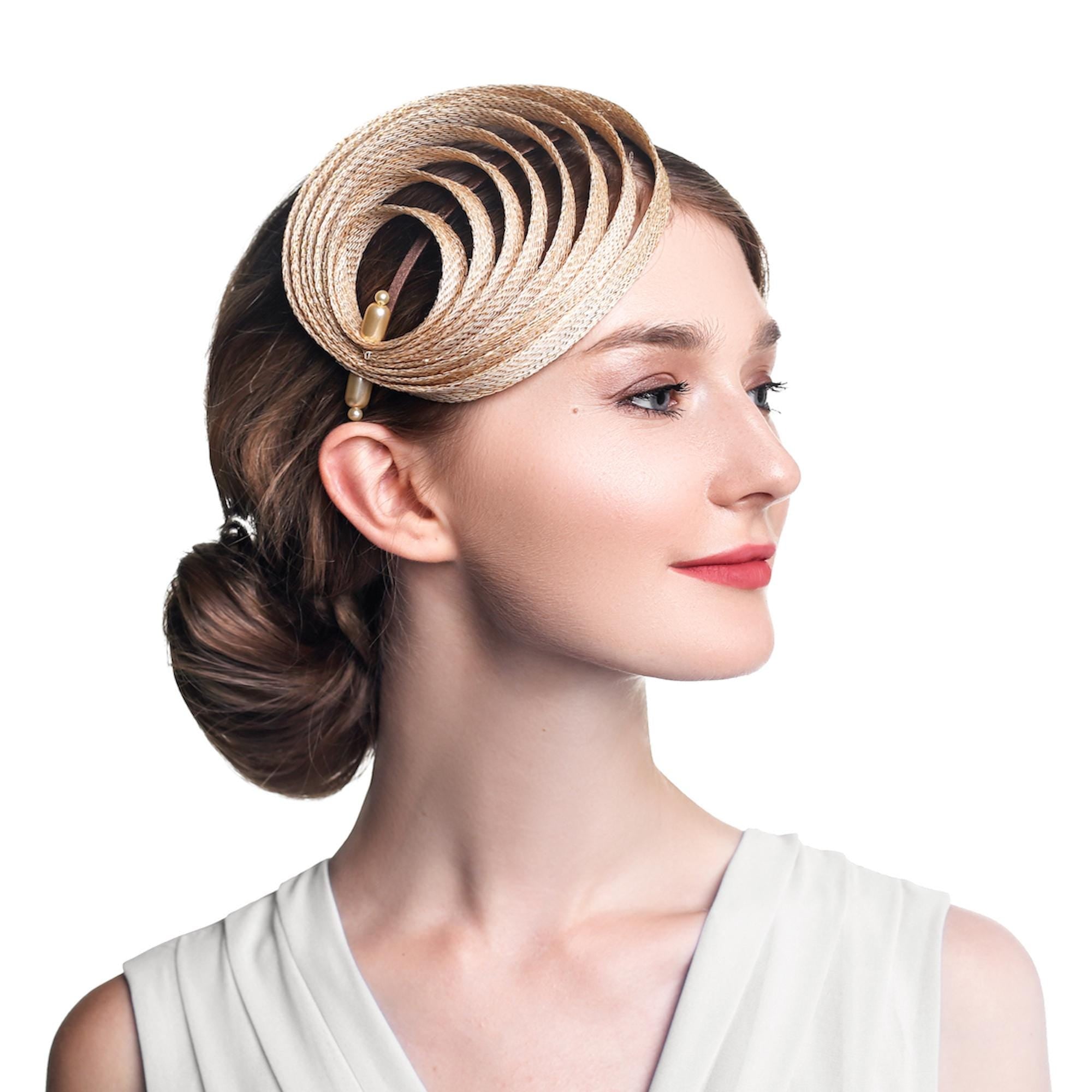 gold fascinator hat