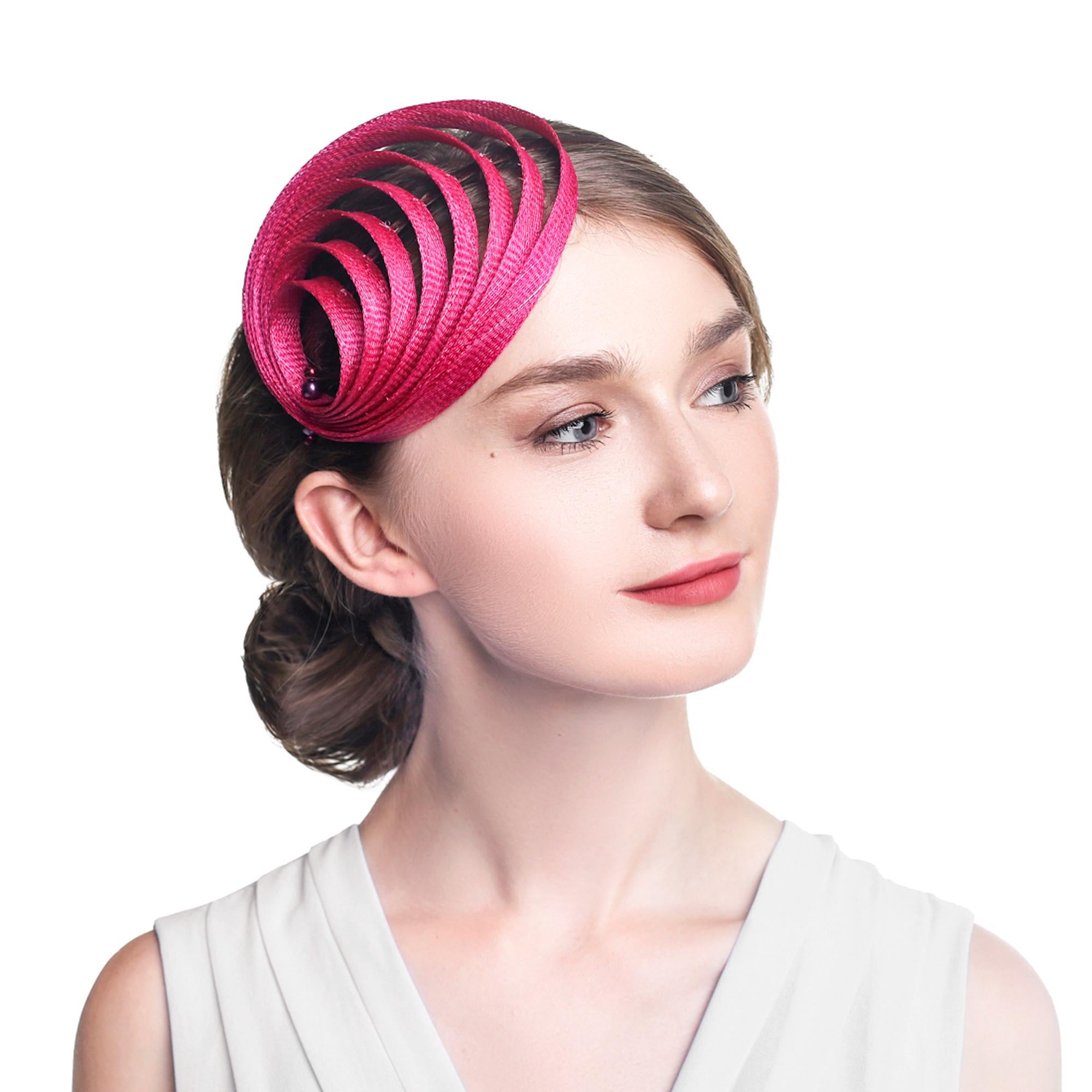 Red Fascinator Hat Derby Cocktail Wedding Tea Party Church Women Headwear