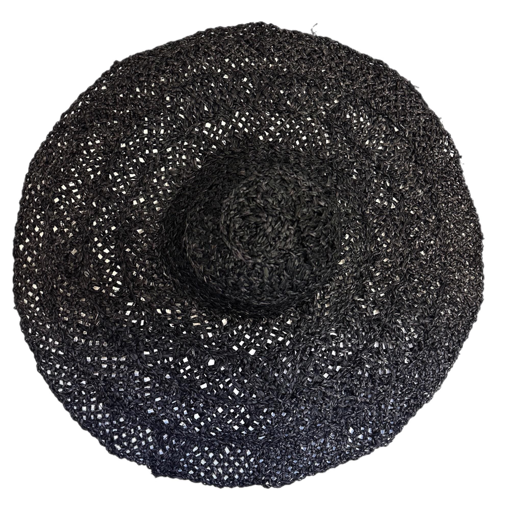 Giant Raffia Straw Braid Capeline Hat Bodies for Millinery Navy Blue