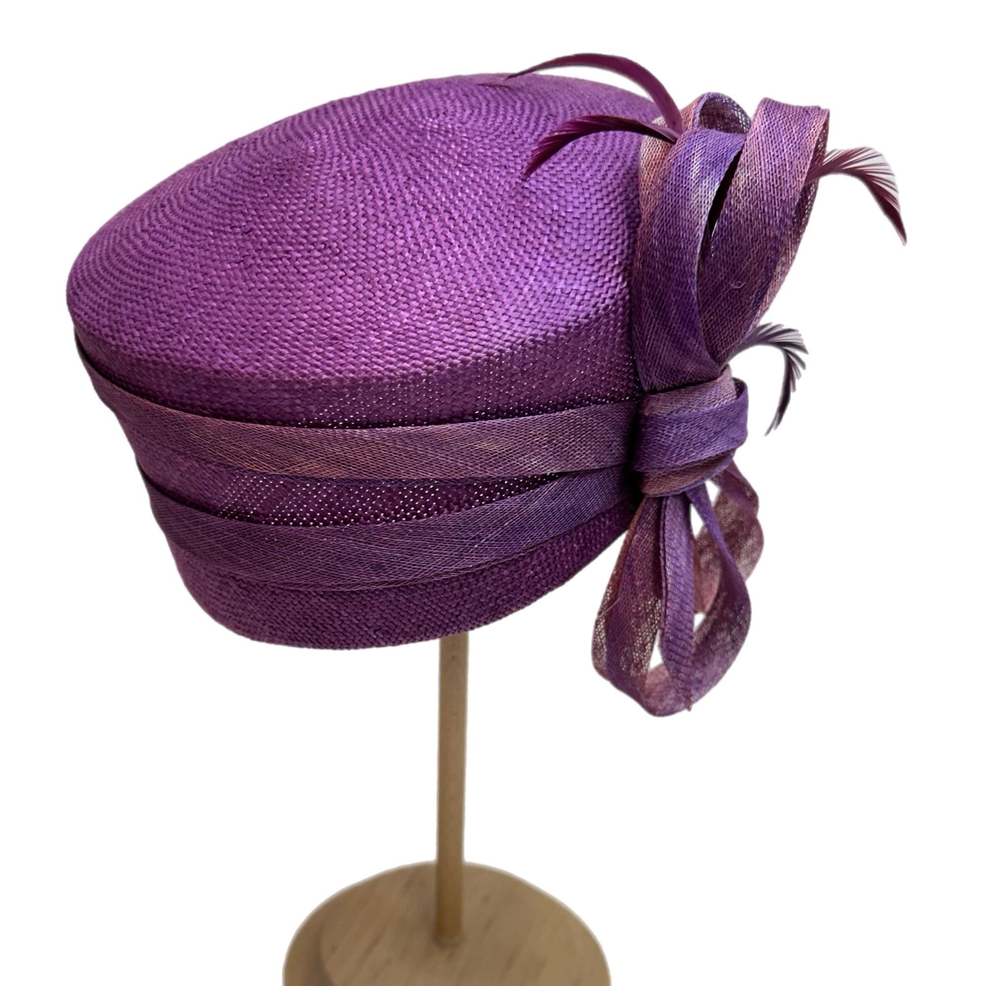 Pillbox Hat with Bow Elegant Tea Party Derby Headwear