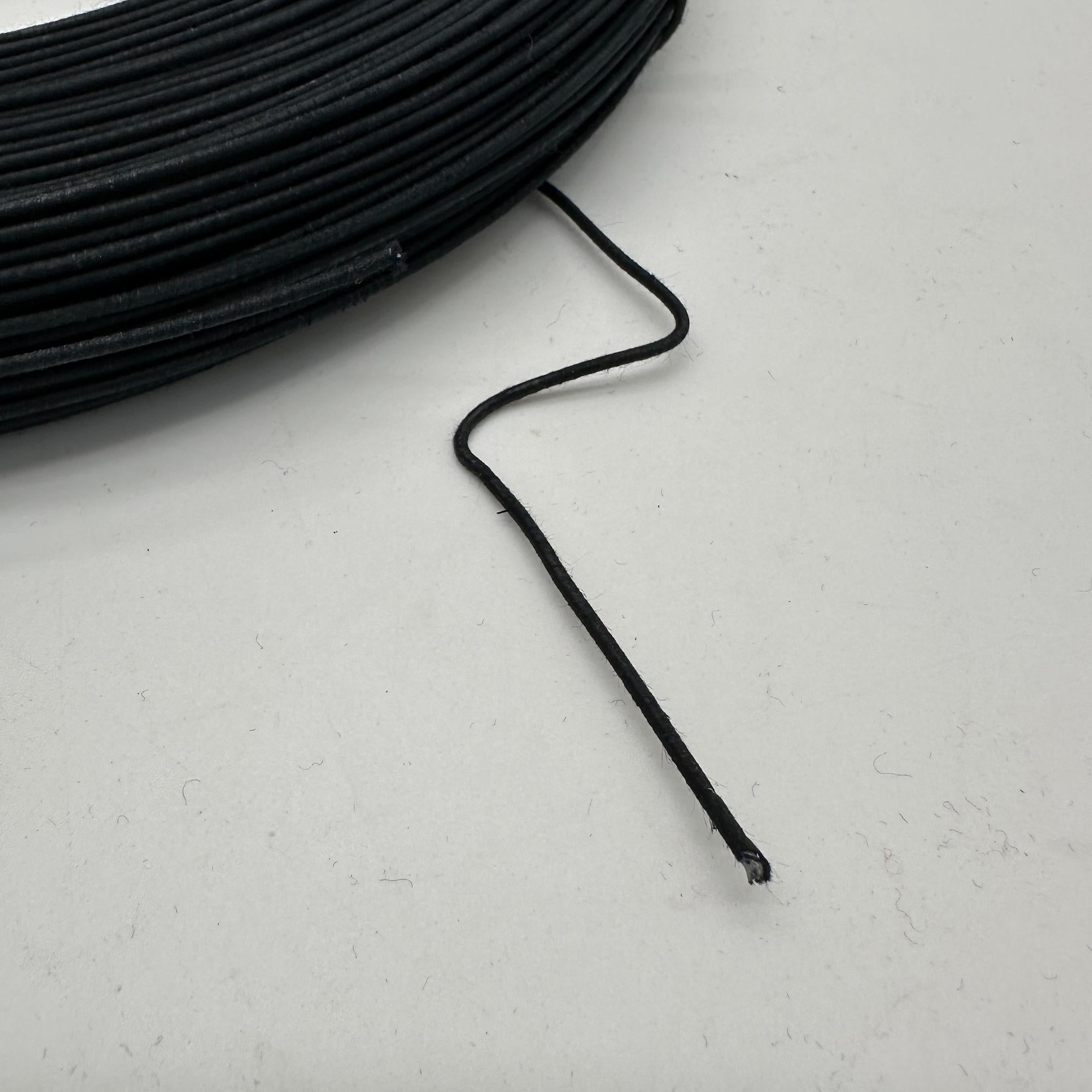 Extra firm black cotton-covered metal millinery wire 10 m X 1,2 mm/16 gauge