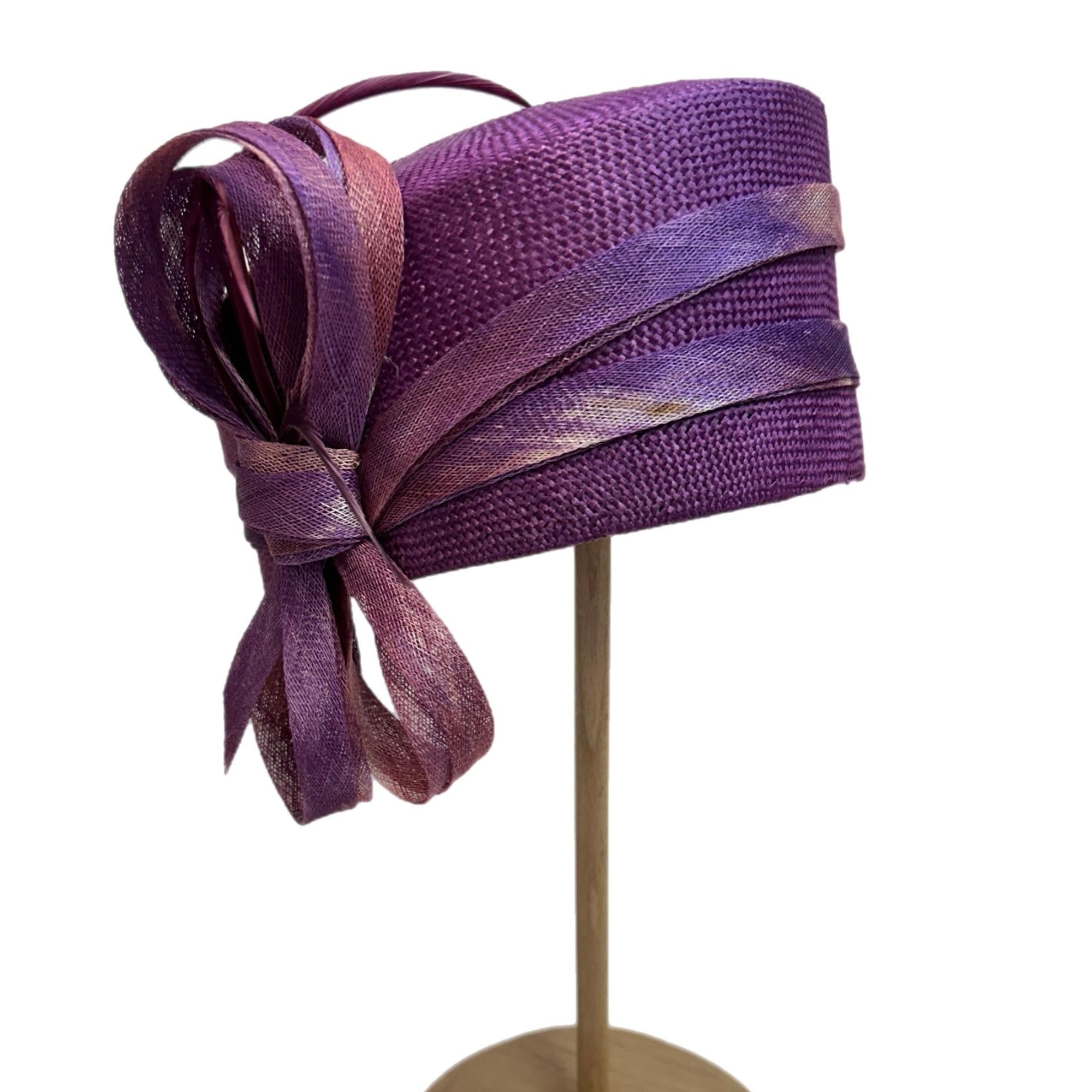 Pillbox Hat with Bow Elegant Tea Party Derby Headwear