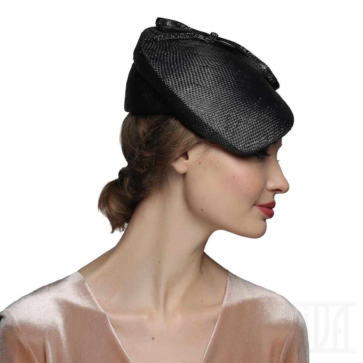 Elegant Black Fascinator Wedding Derby Tea Party Hat