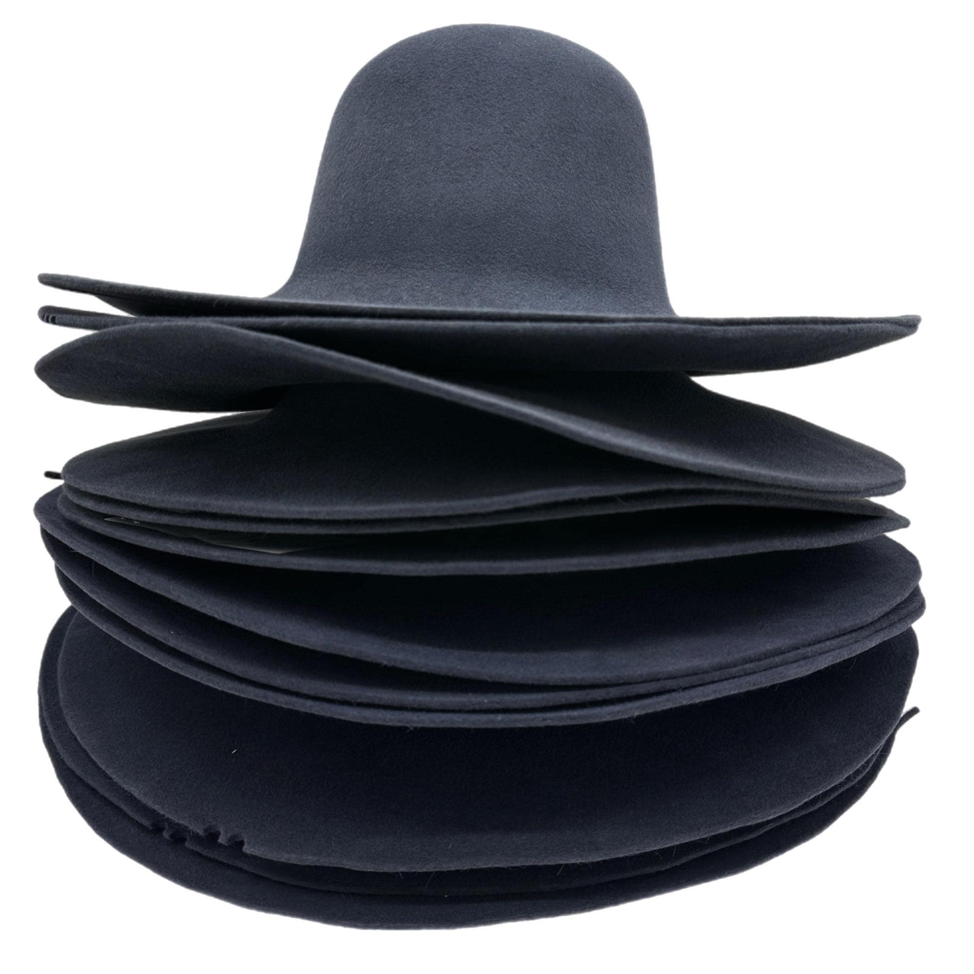 180 g Dark Gray Premium Rabbit Fur Felt Hat Body Smooth Finished Fully Stiffened for Millinery and Hat Making