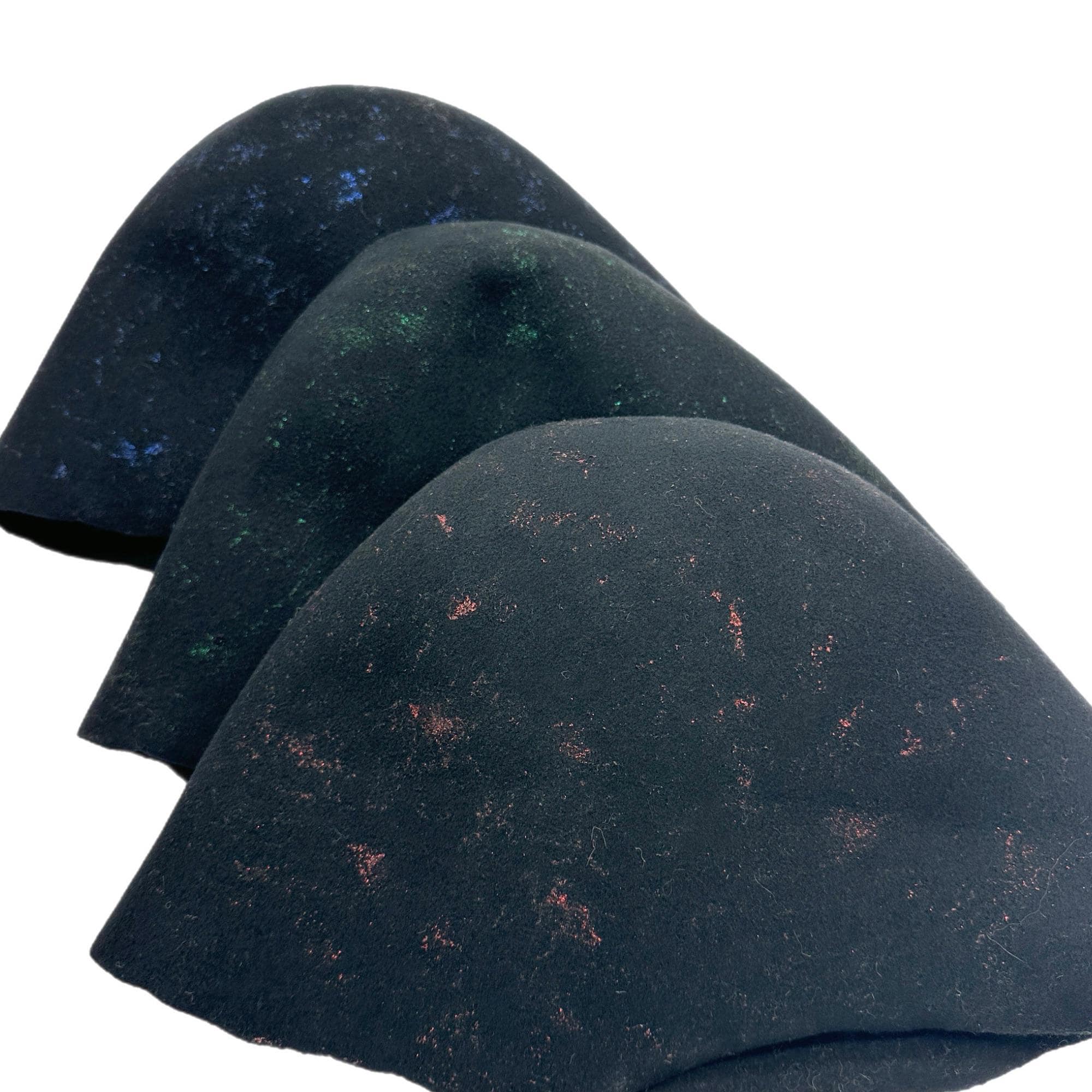Felt Hat Bodies with Metallic Splash for Hat Making