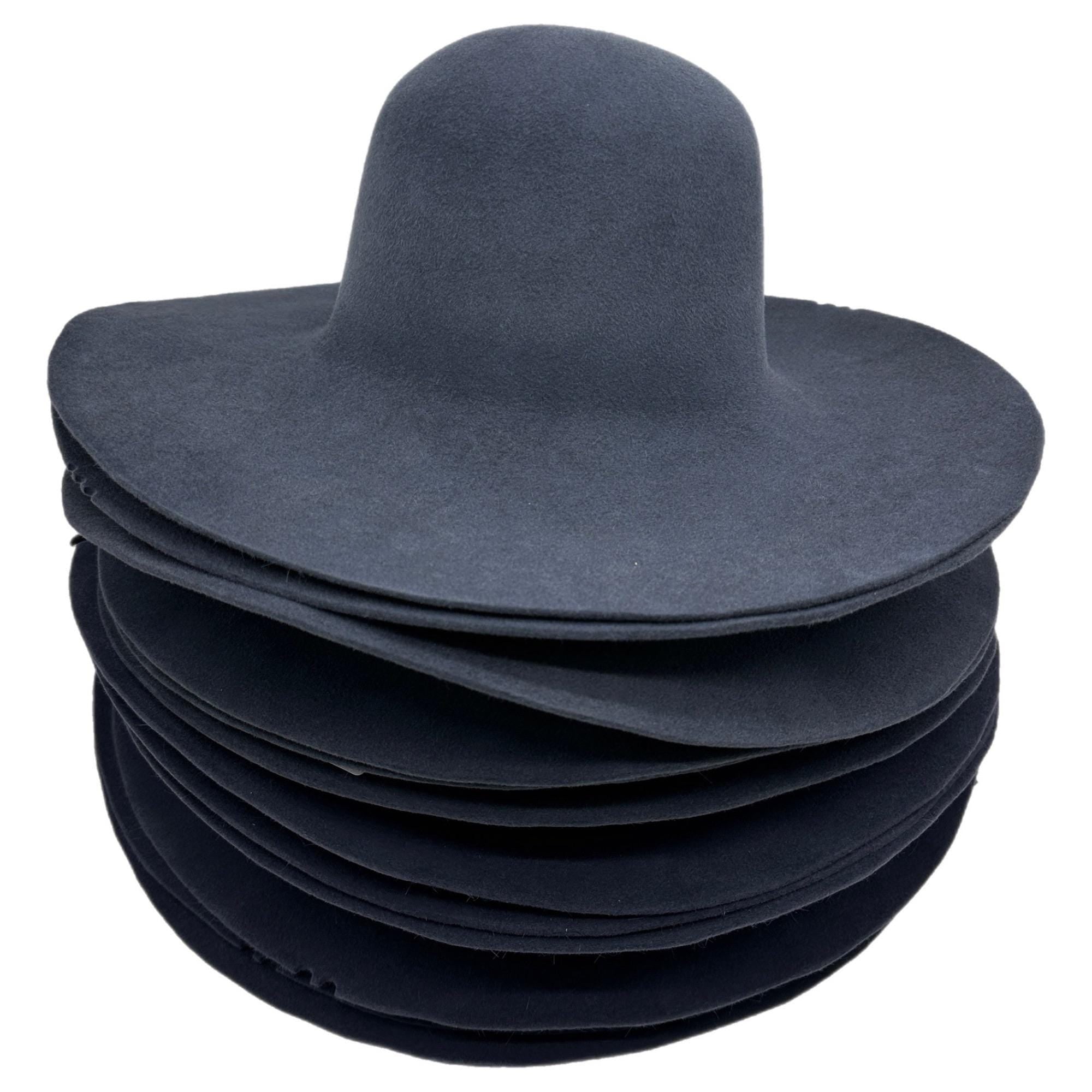 180 g Dark Gray Premium Beaver Fur Felt Hat Body Smooth Finished Fully Stiffened for Millinery and Hat Making