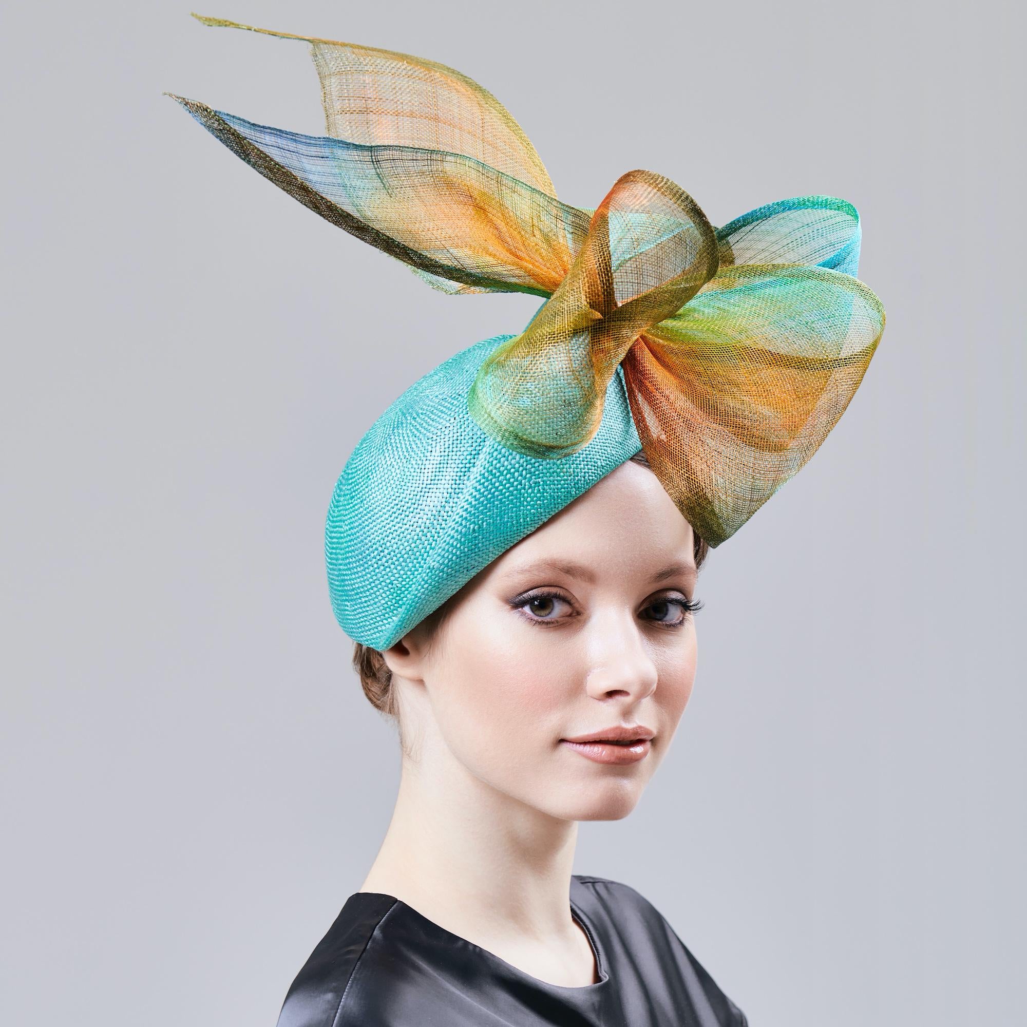Multicolor Bow Fascinator Hat Wedding Tea Party Cocktail Headwear