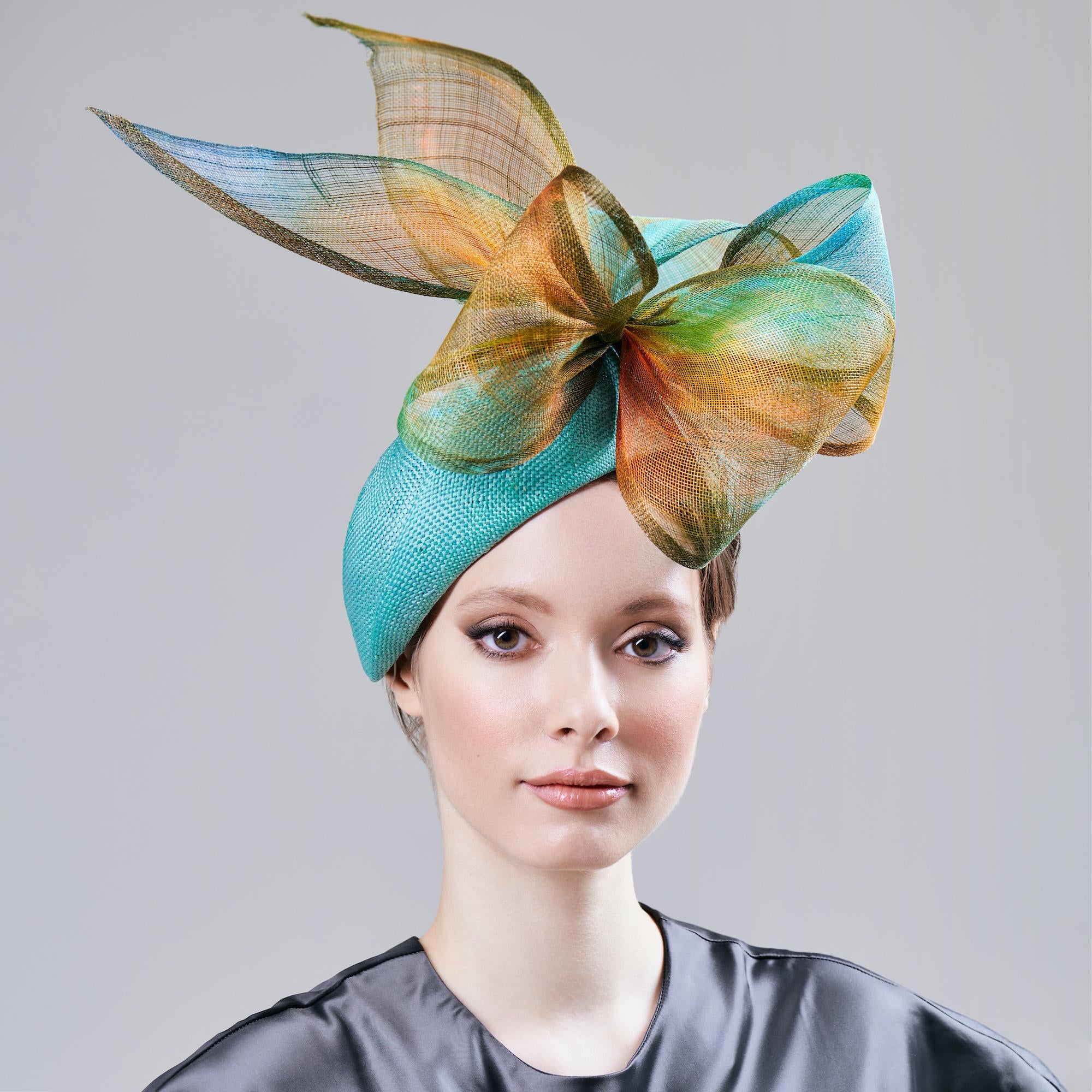 Multicolor Bow Fascinator Hat Wedding Tea Party Cocktail Headwear