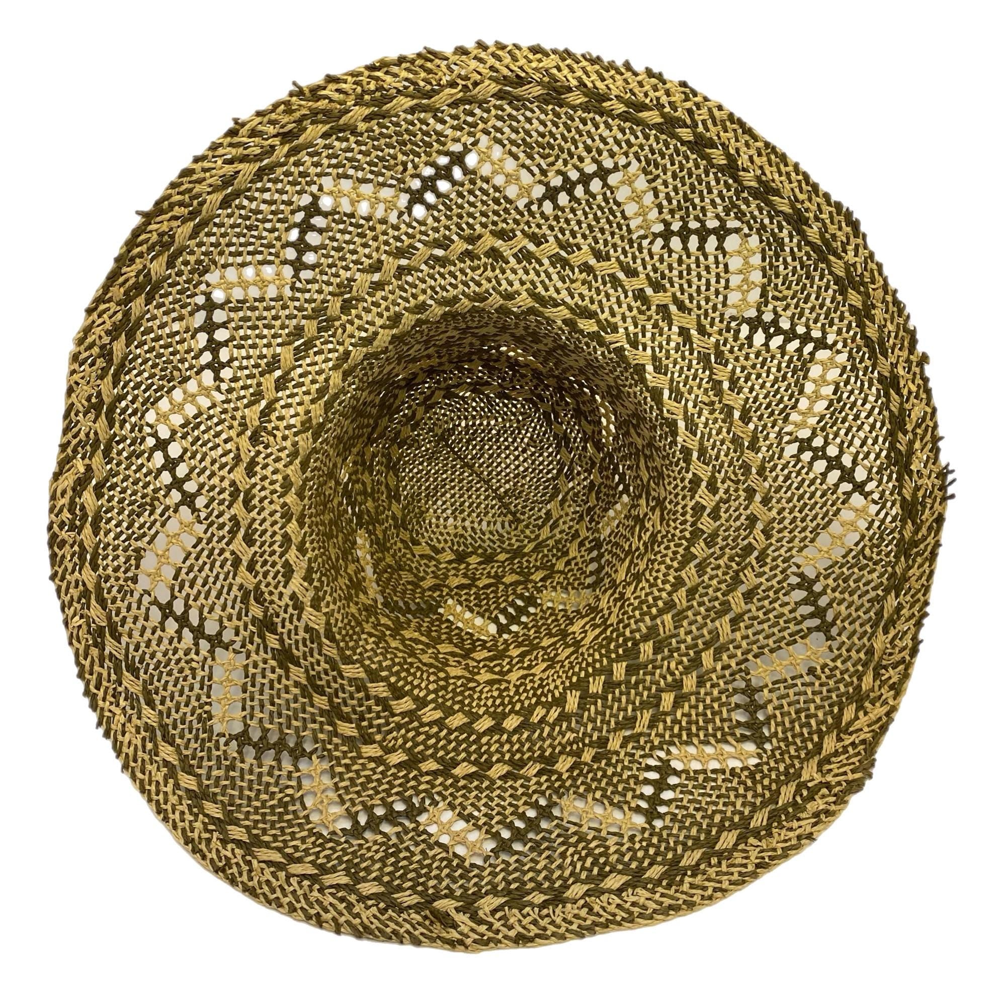 Vintage Woven Straw Hat with Pattern Natural and Stylish