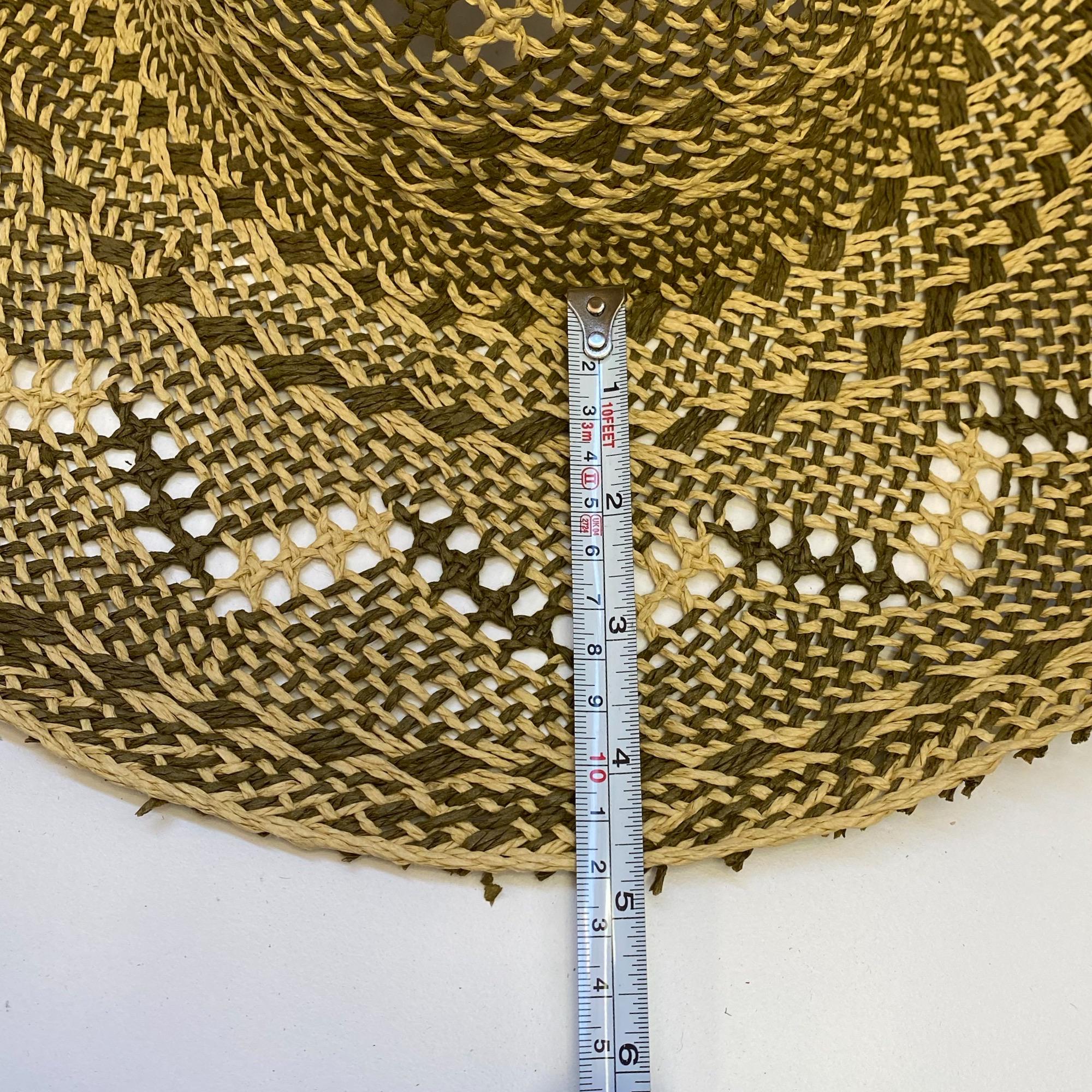 Vintage Woven Straw Hat with Pattern Natural and Stylish