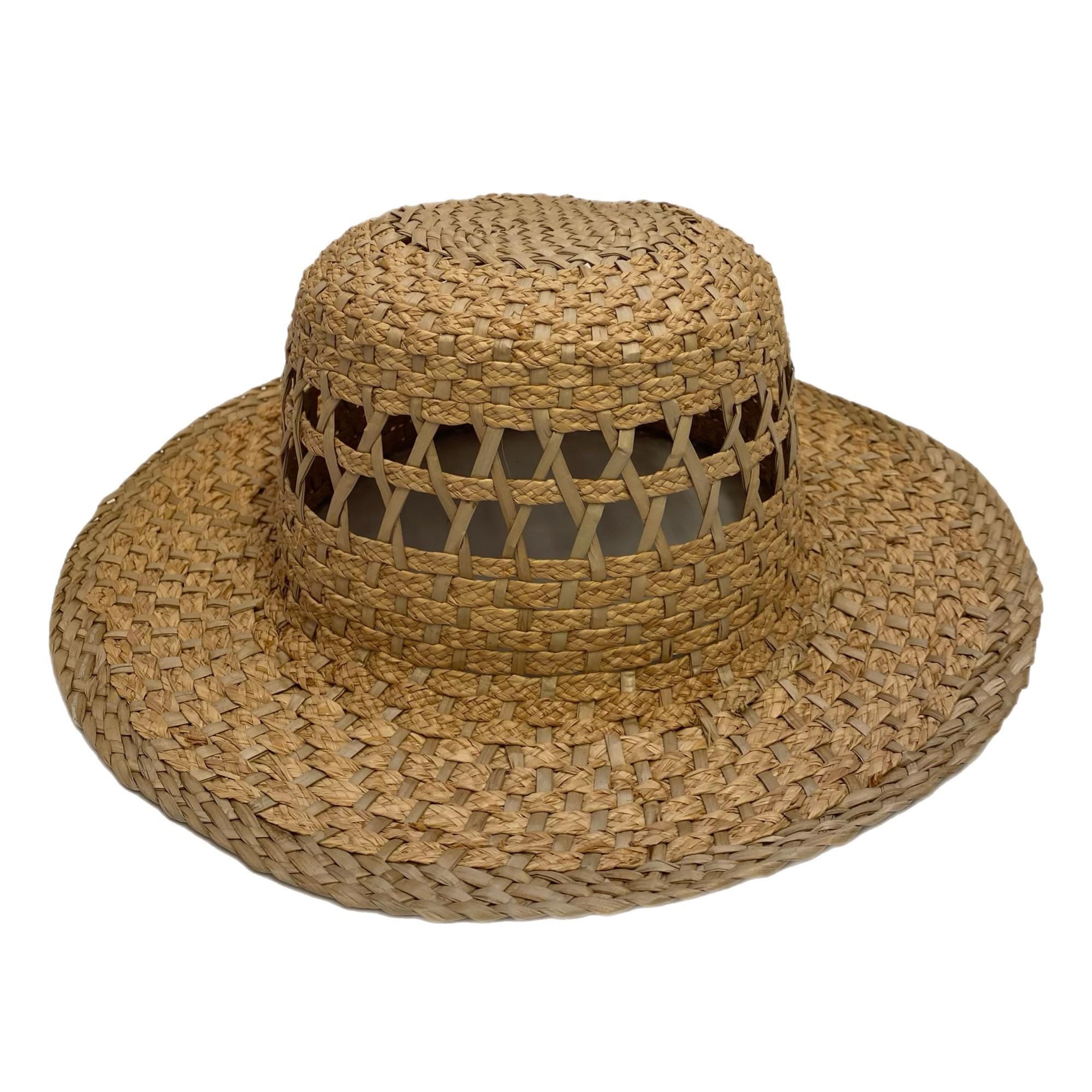 Vintage Straw Capeline Hat Bodies Windowpane for Millinery and Hat Making