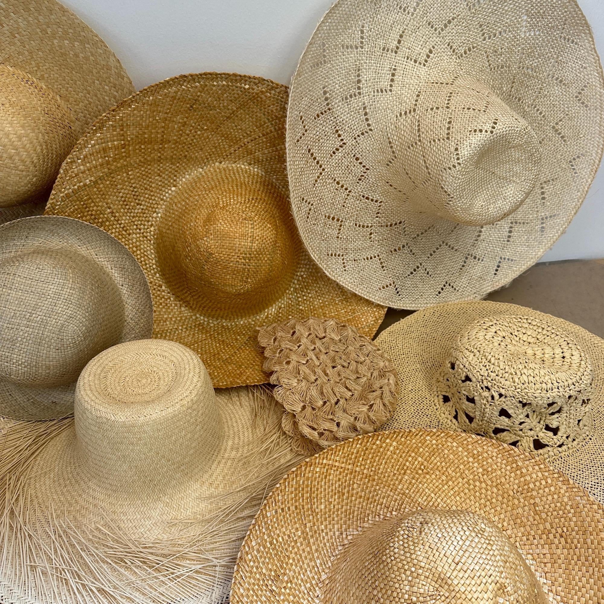 Vintage Straw Capeline Hat Bodies Windowpane for Millinery and Hat Making