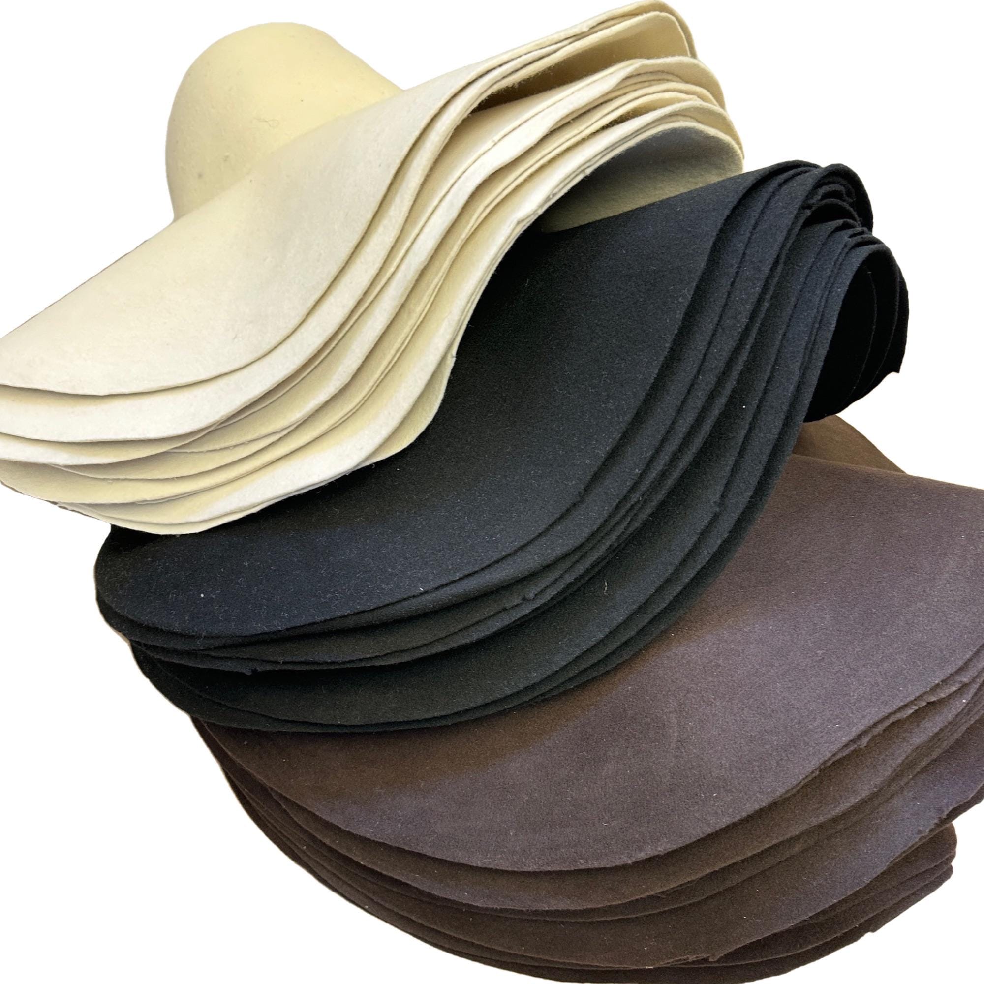 Set of 3 Giant Wool Felt Capeline Hat Bodies for Millinery