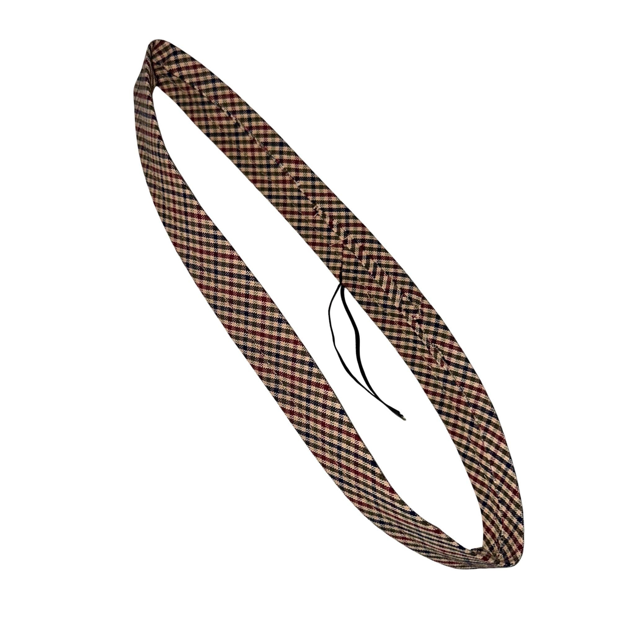 Handmade Checkered Cotton Hat Sweatband – Adjustable Comfort Fit