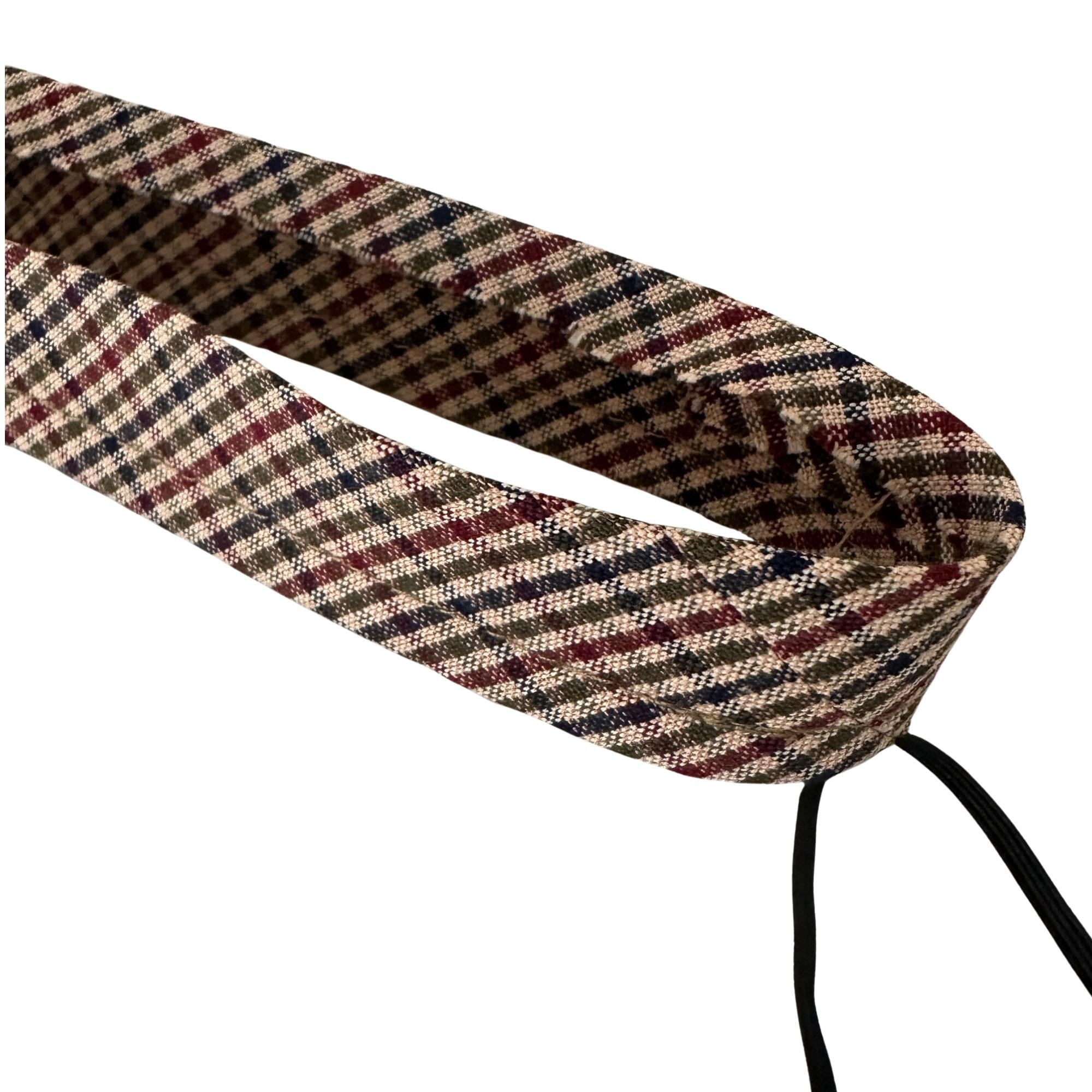 Handmade Checkered Cotton Hat Sweatband – Adjustable Comfort Fit