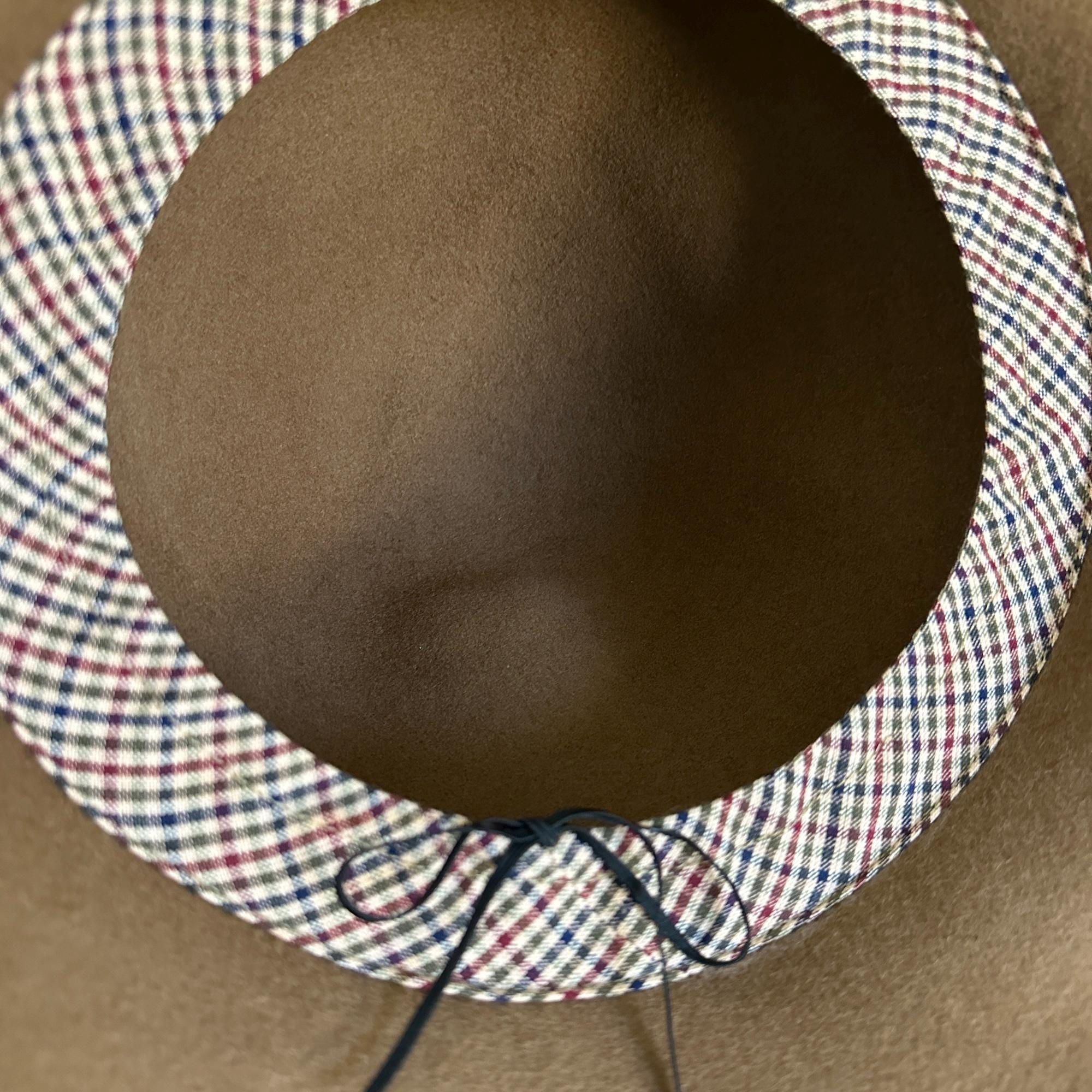 Handmade Checkered Cotton Hat Sweatband – Adjustable Comfort Fit