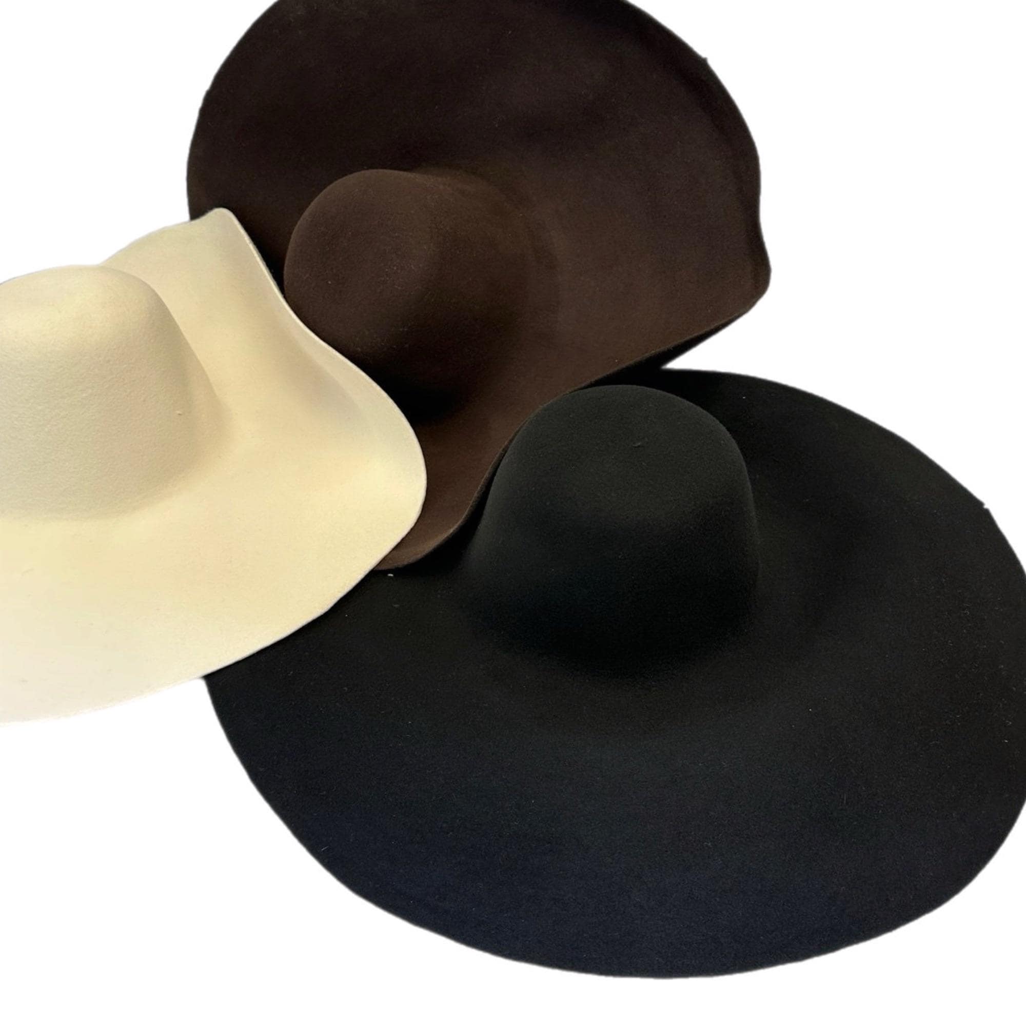 Set of 3 Giant Wool Felt Capeline Hat Bodies for Millinery
