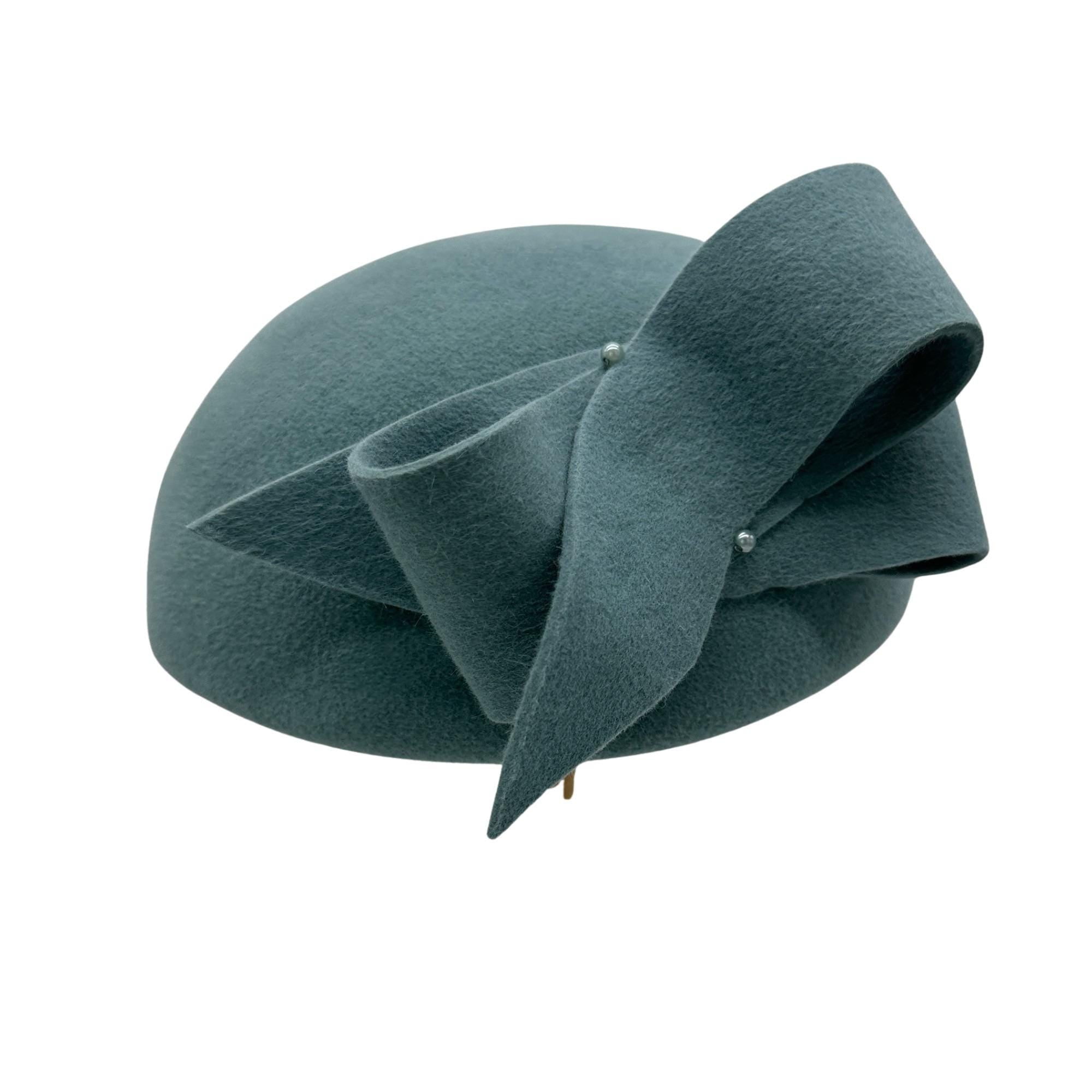 Fur Felt Beret with Bow Ladies Winter Hat