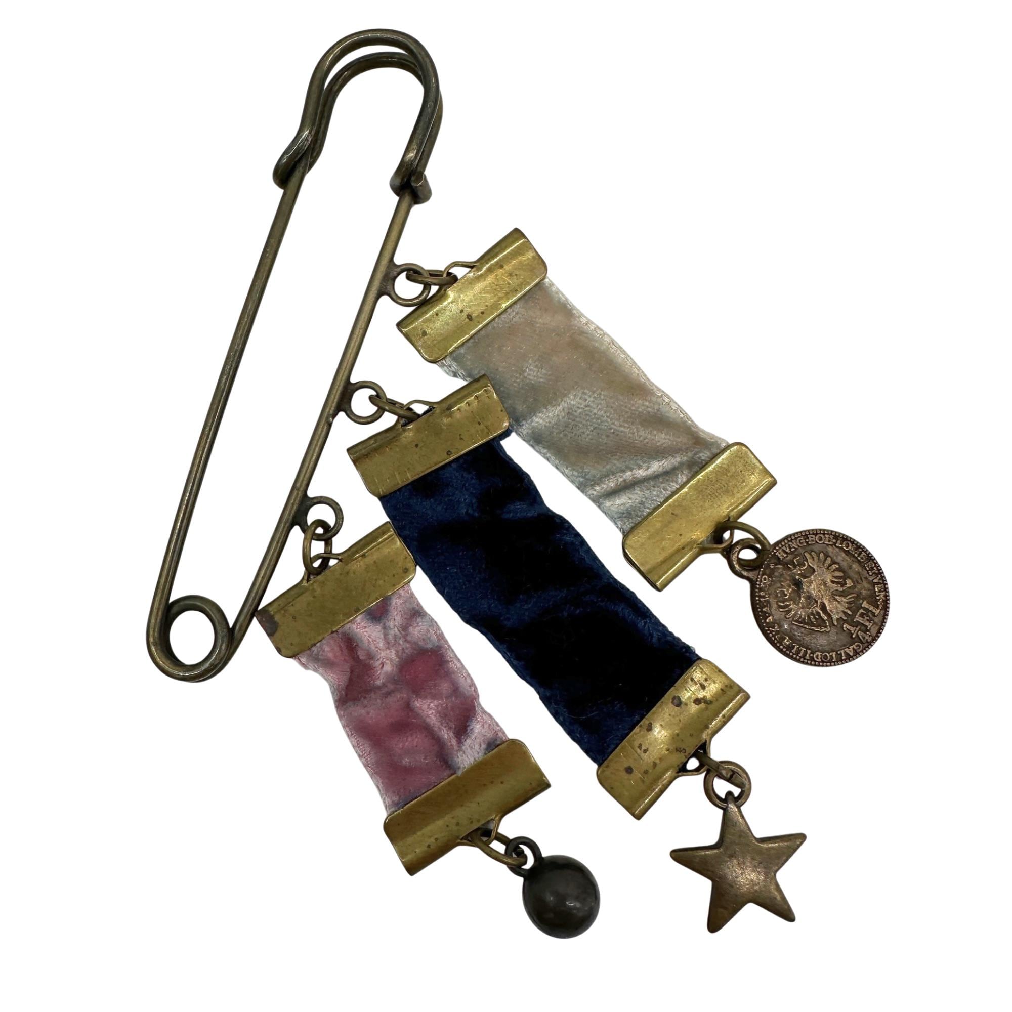 Modern Bronze Pin Brooch