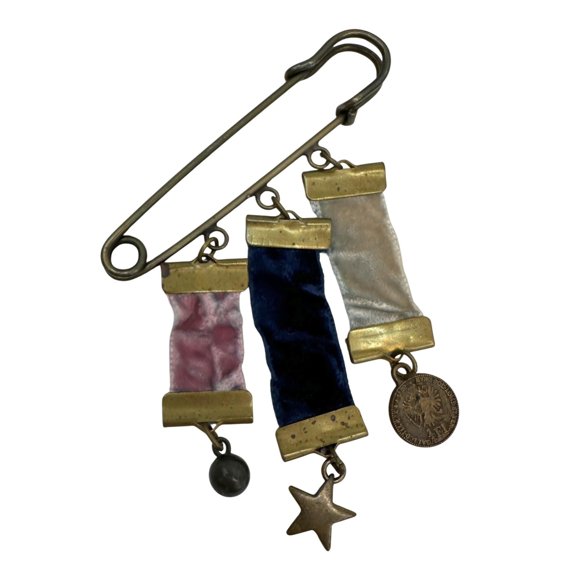 Modern Bronze Pin Brooch