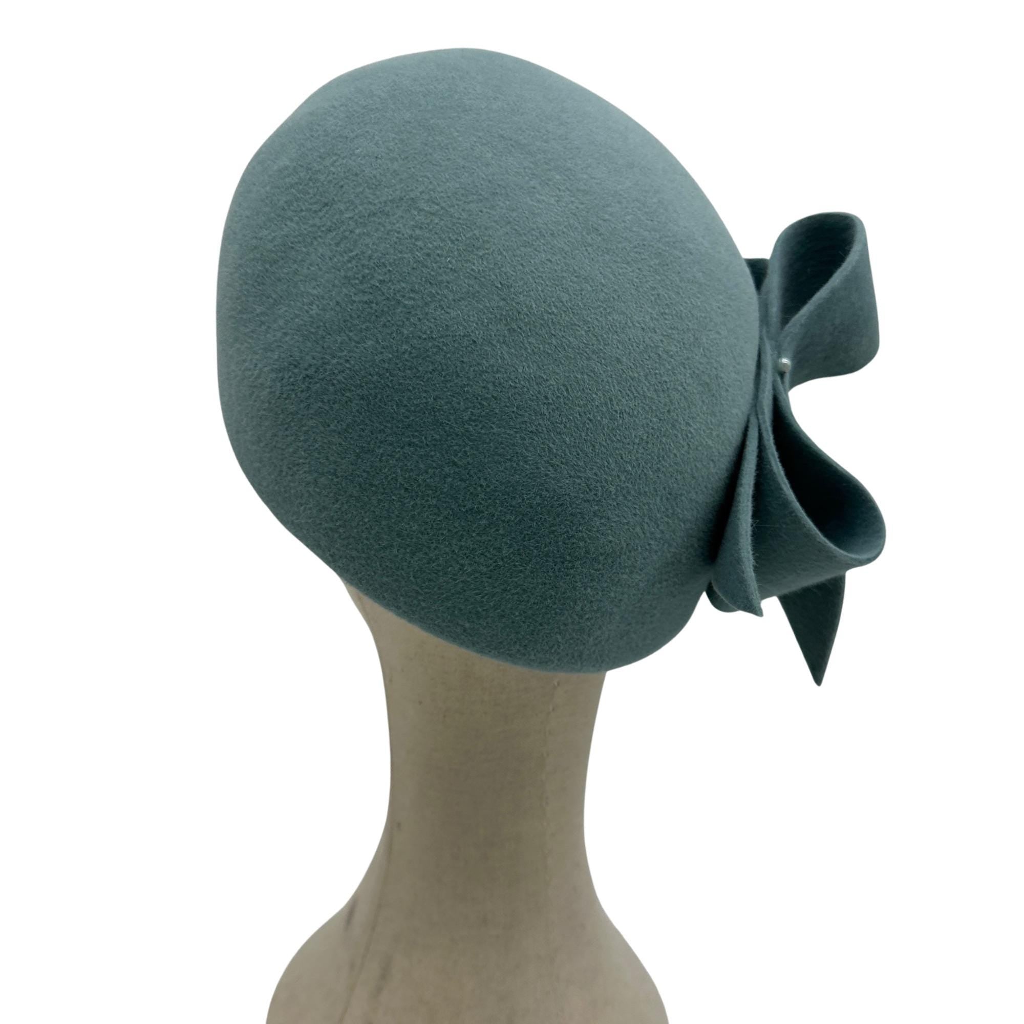 Fur Felt Beret with Bow Ladies Winter Hat