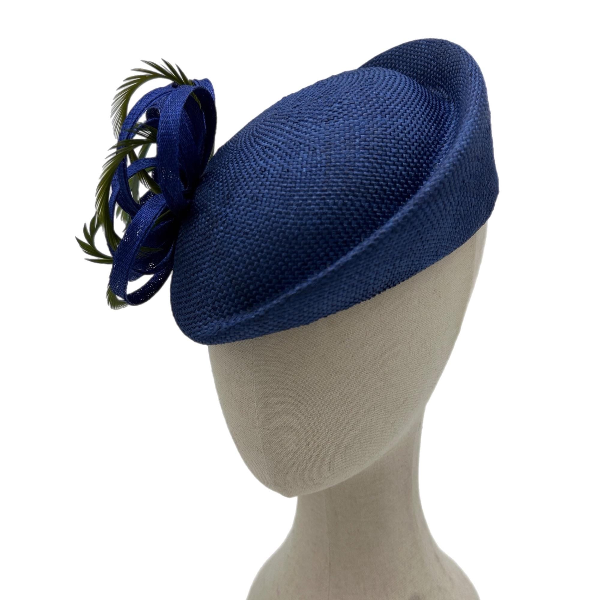Blue Elegant Fascinator Wedding Kentucky Derby  Hat