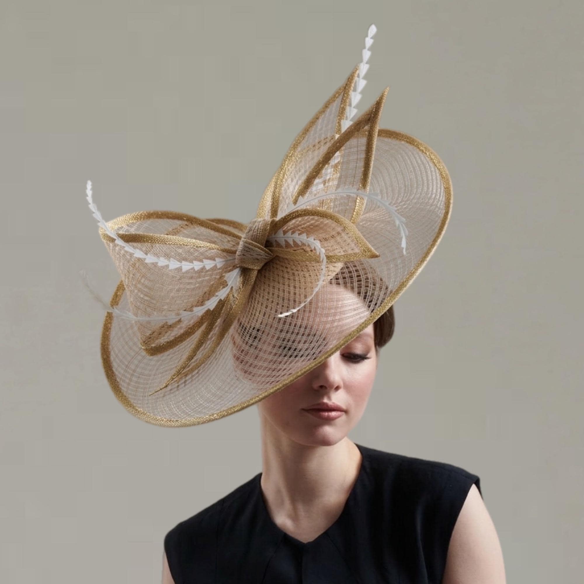Beige Fascinator  Hat