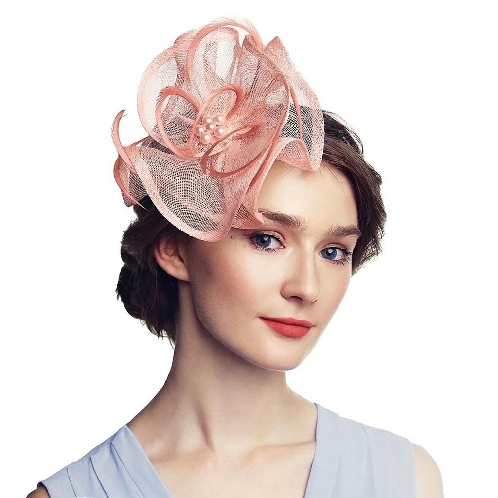 Stylish Pink Fascinator Headband Derby Wedding Tea Party Hat