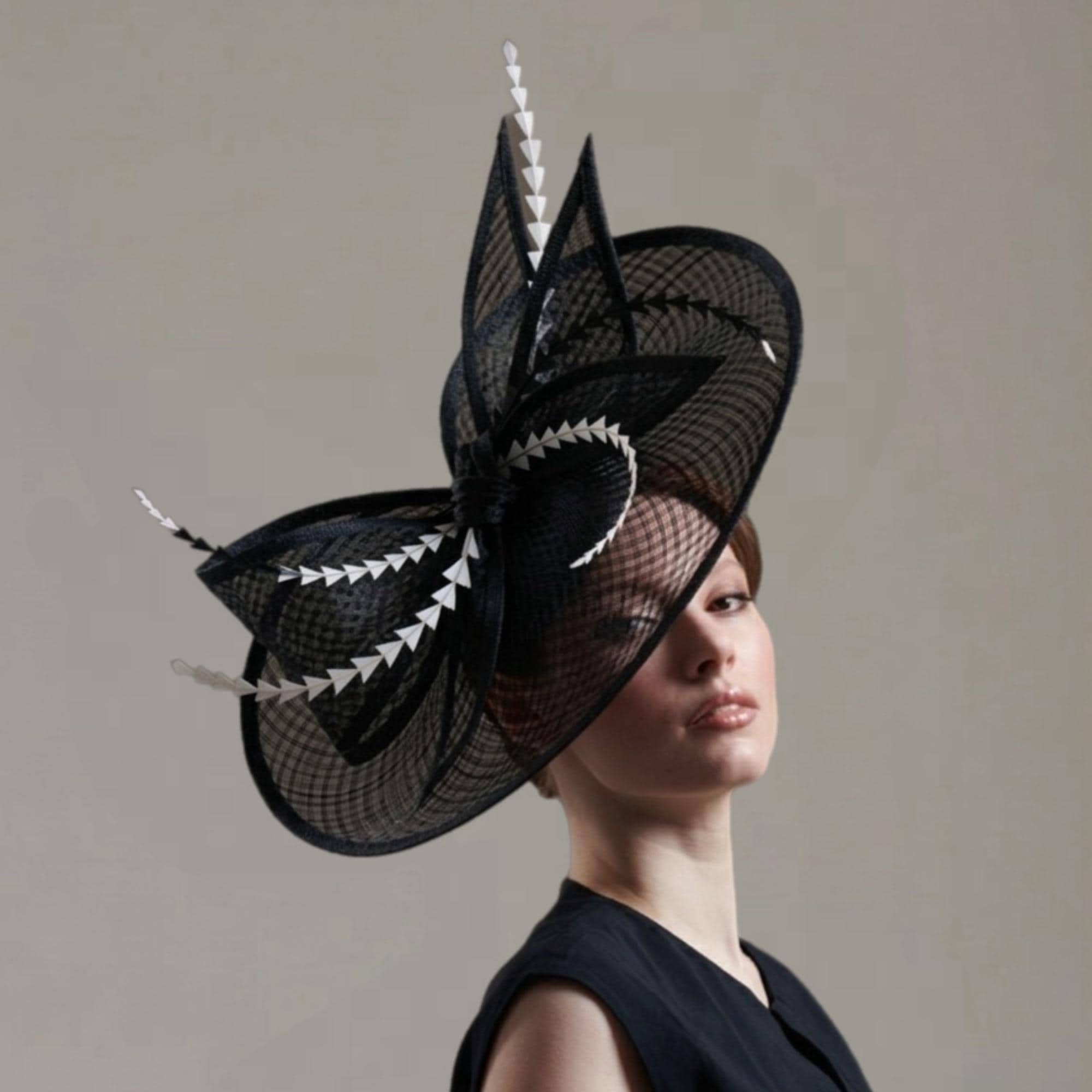 Black Fascinator Derby Hat Elegant Women's Derby Tea Party Headwear