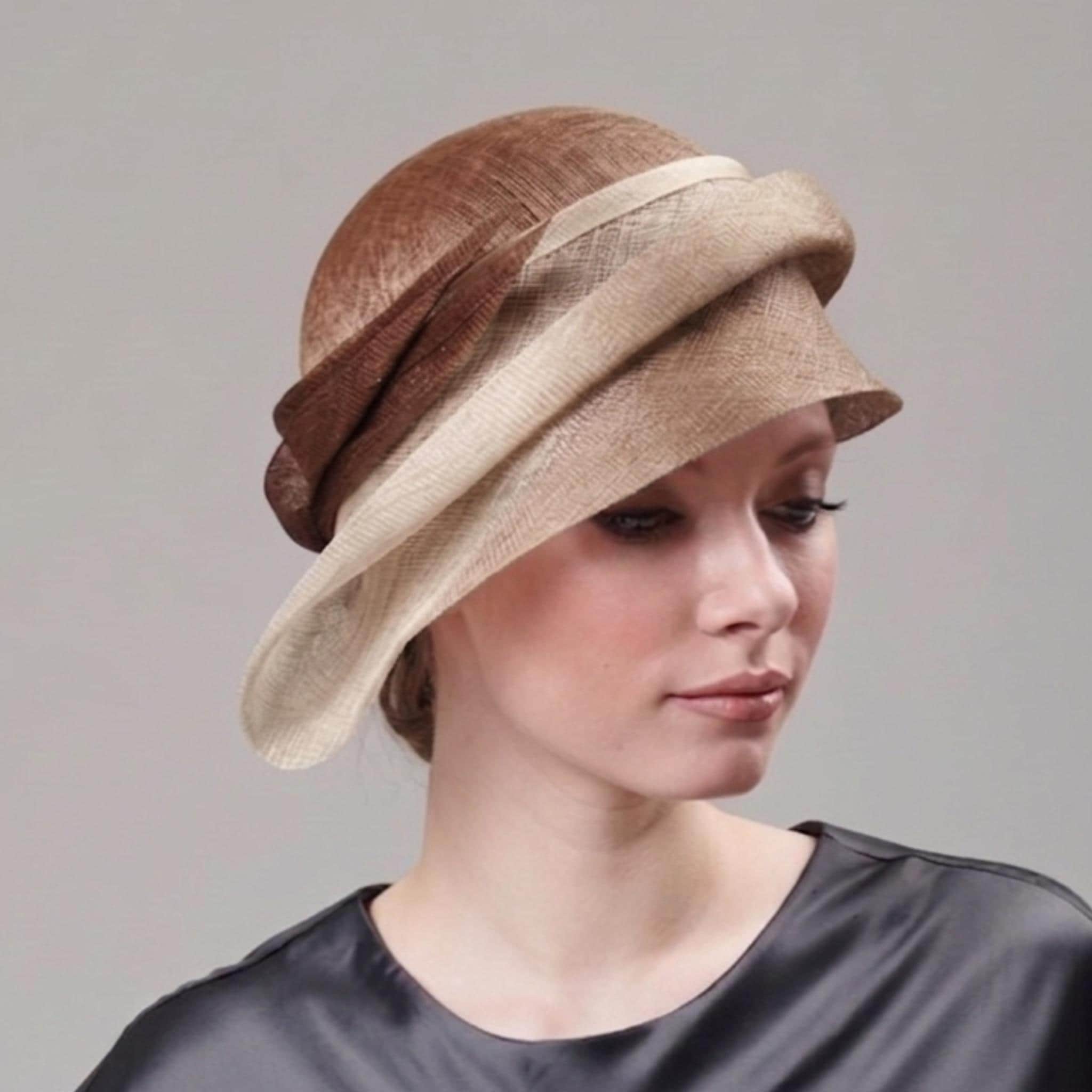 Sinamay Cloche Hat: Modern Derby Church Headwear