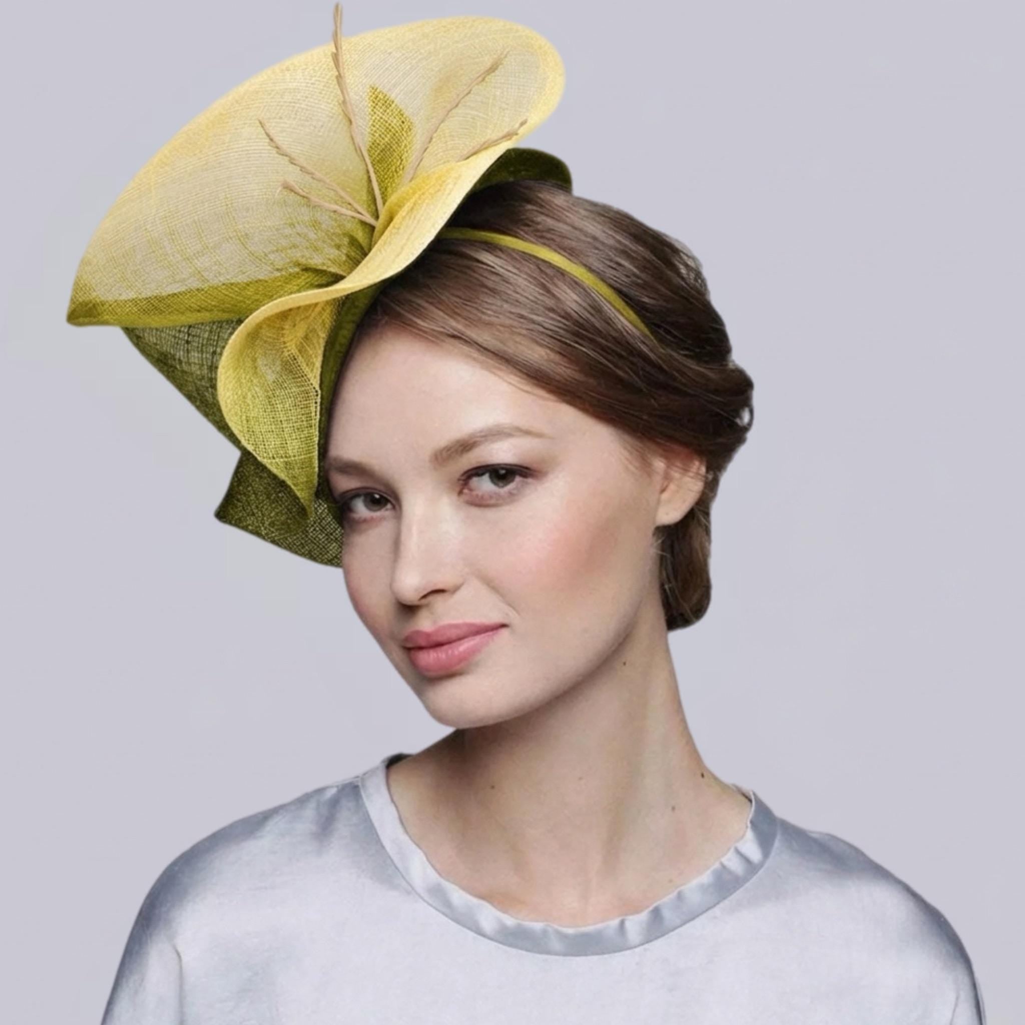 Green Fascinator Hat Kentucky Derby Wedding Headpiece