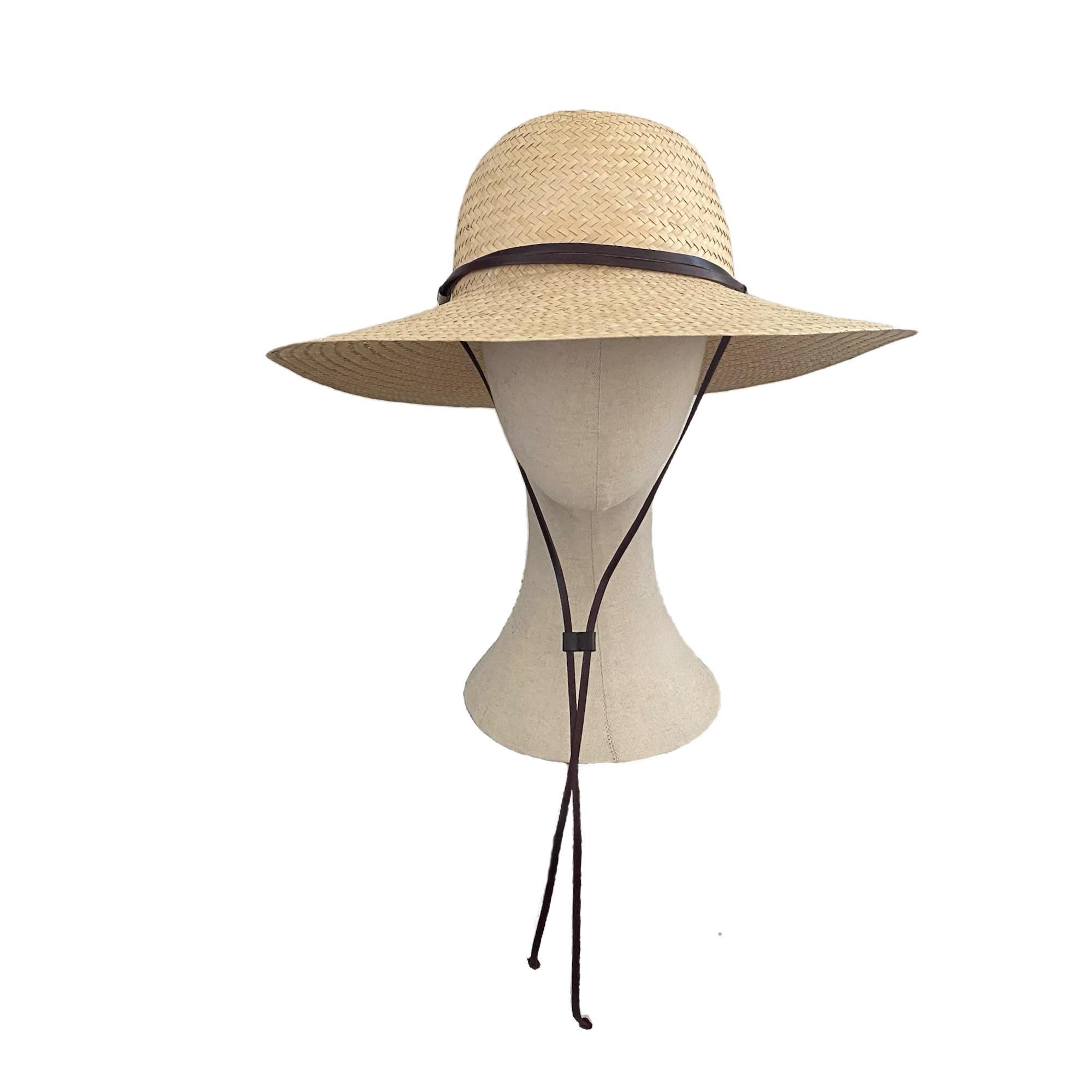Palm Straw Sun Hat Wide Brim Gardener Hat Women's Summer Beach Outdoor UV Protection
